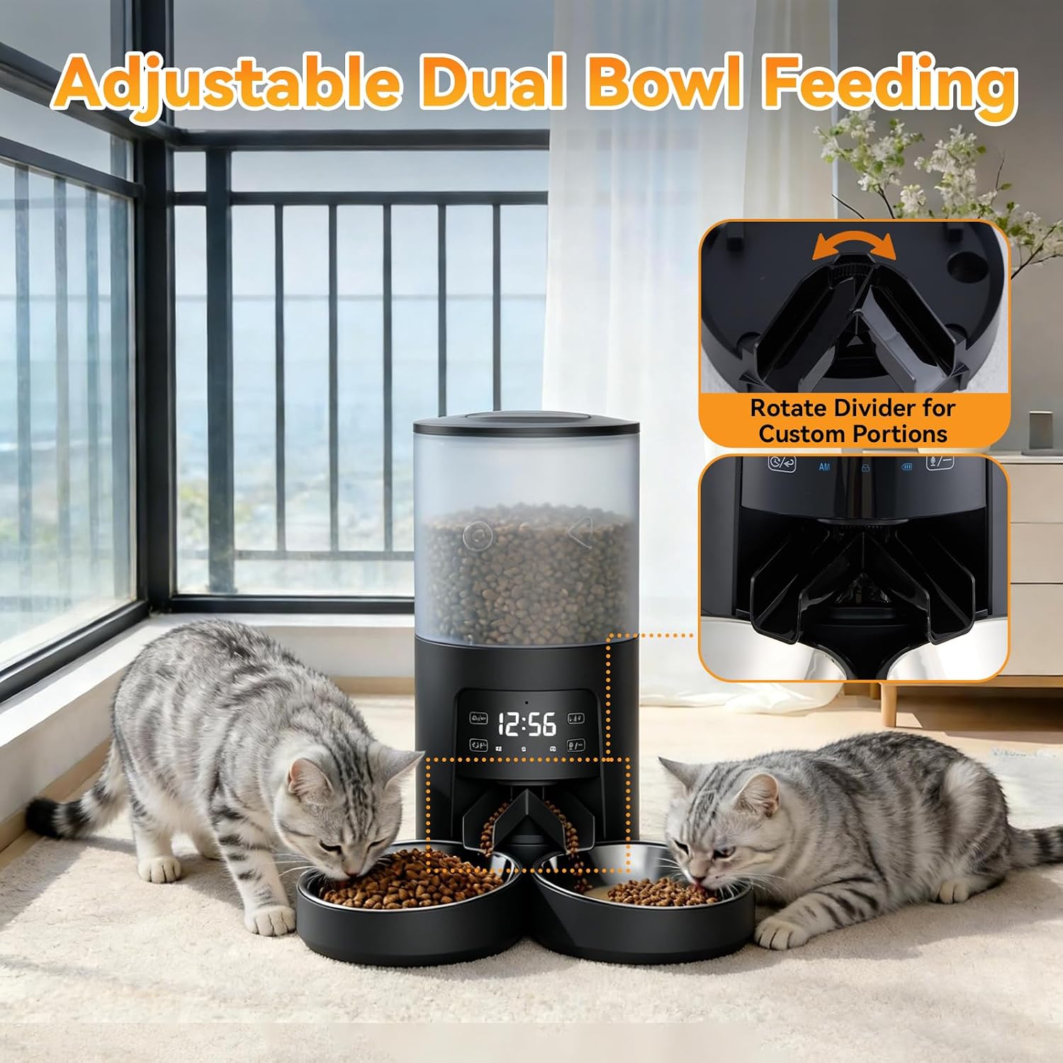 Detalle 2 de NEWBULIG Automatic Cat Feeder 6L