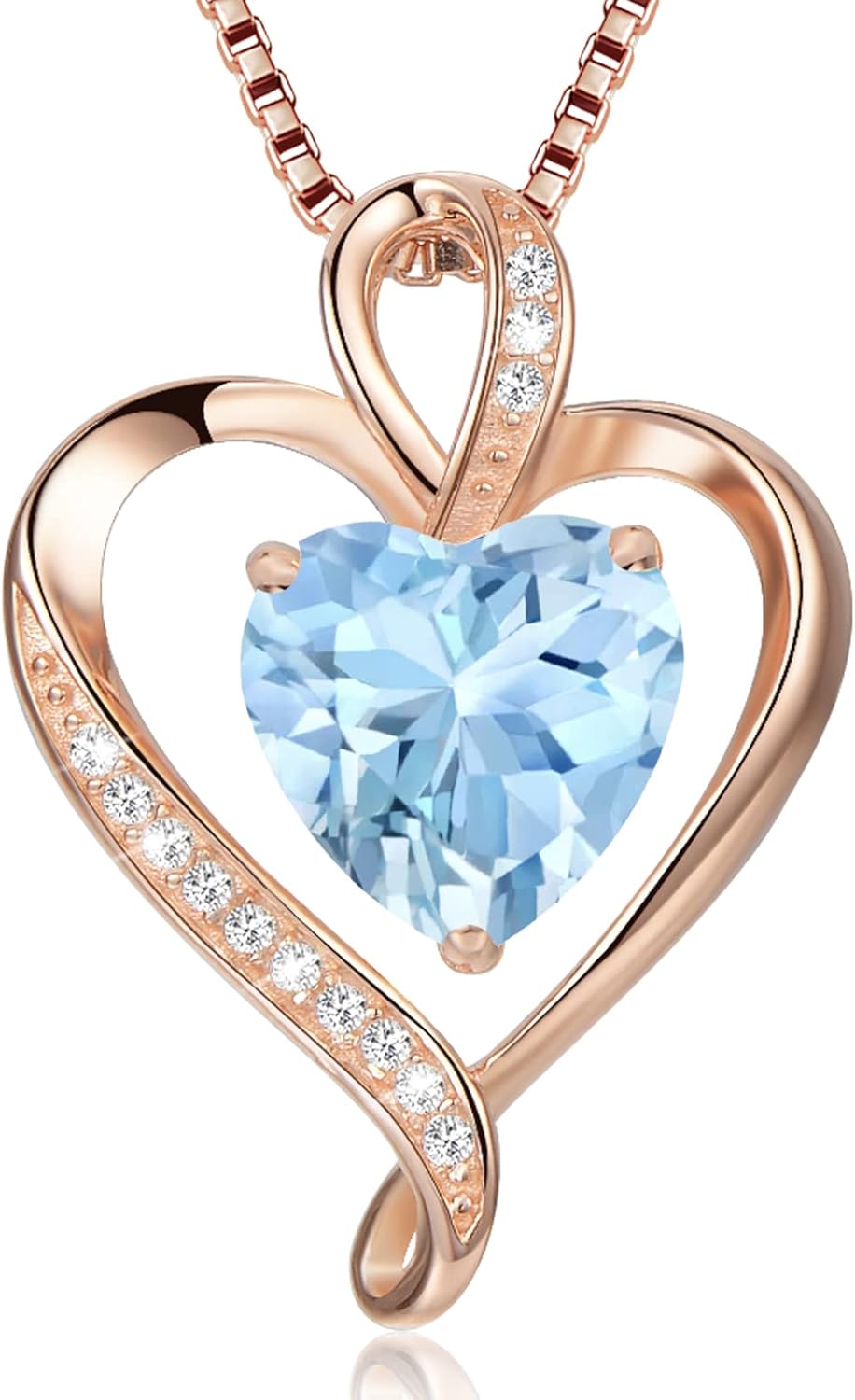 Thumbnail 6 de LAVUMO Collier cœur femme en argent sterling 925 et laiton doré rose, pendentif d’amour