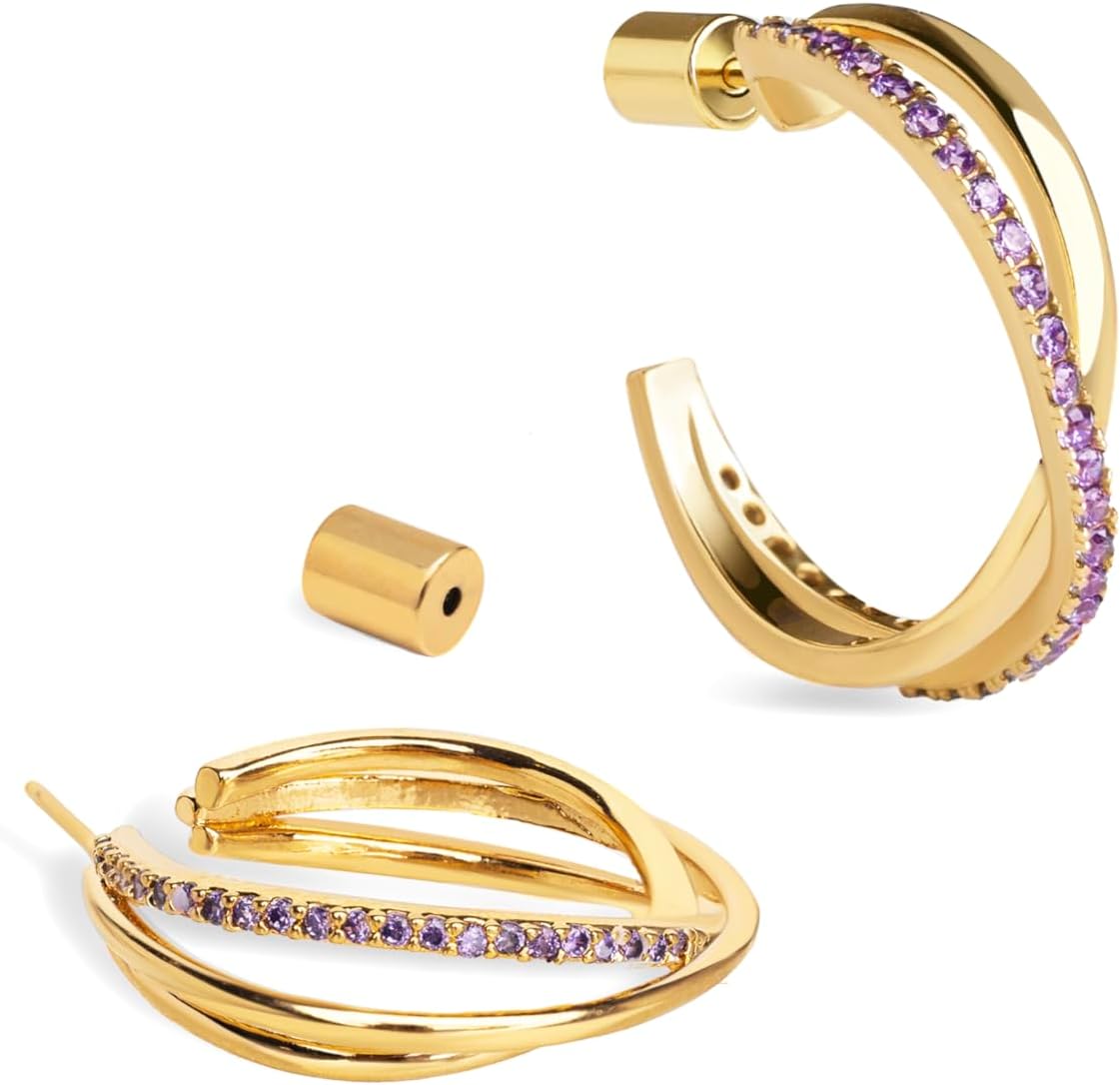 Detalle de SINGULARU Orecchini Cerchio X Lavande 24 mm 💍