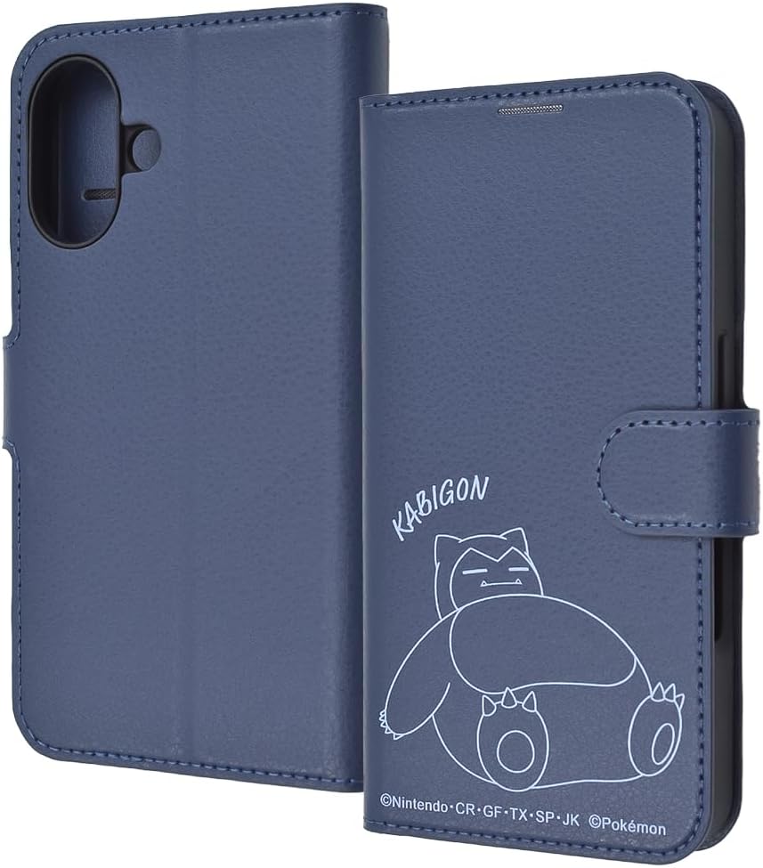 Detalle de イングレム IJ-PP46ELC1DN/PK68 iPhone 16用手帳型ケース カビゴン 衝撃吸収・Qi充電対応