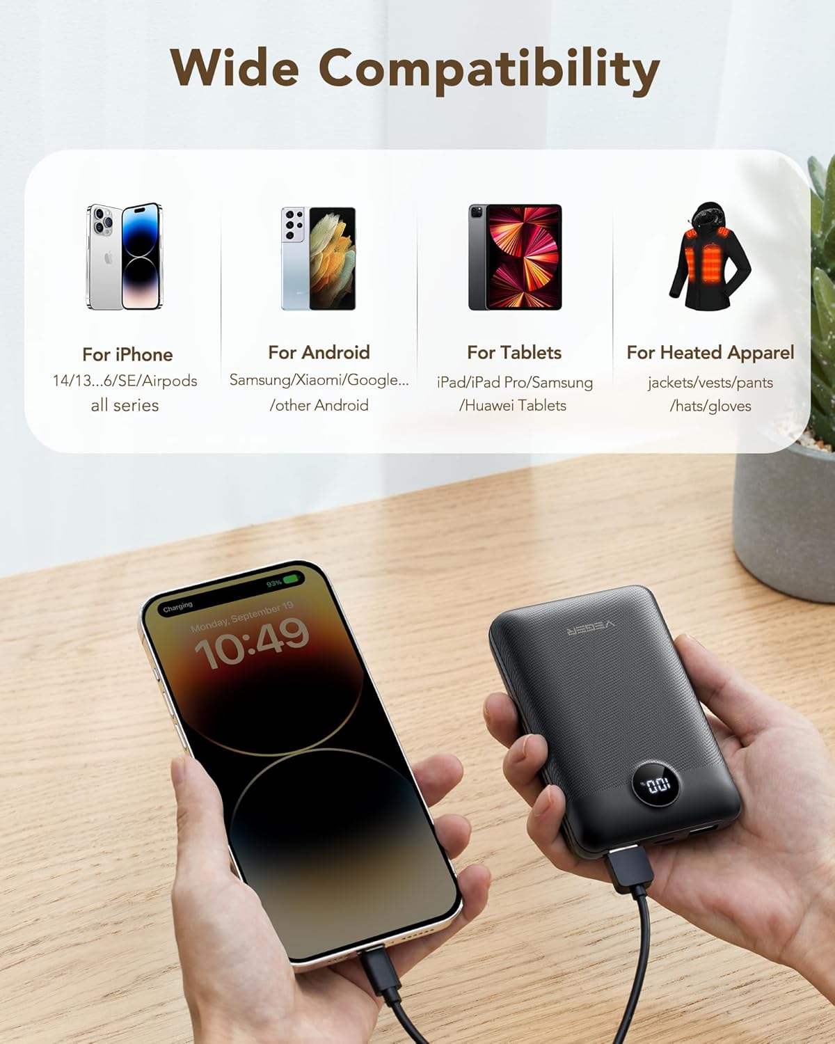 Thumbnail 6 de VEGER Power Bank 20000 mAh 22,5W con USB-C PD 3.0, QC 4.0 e display LED