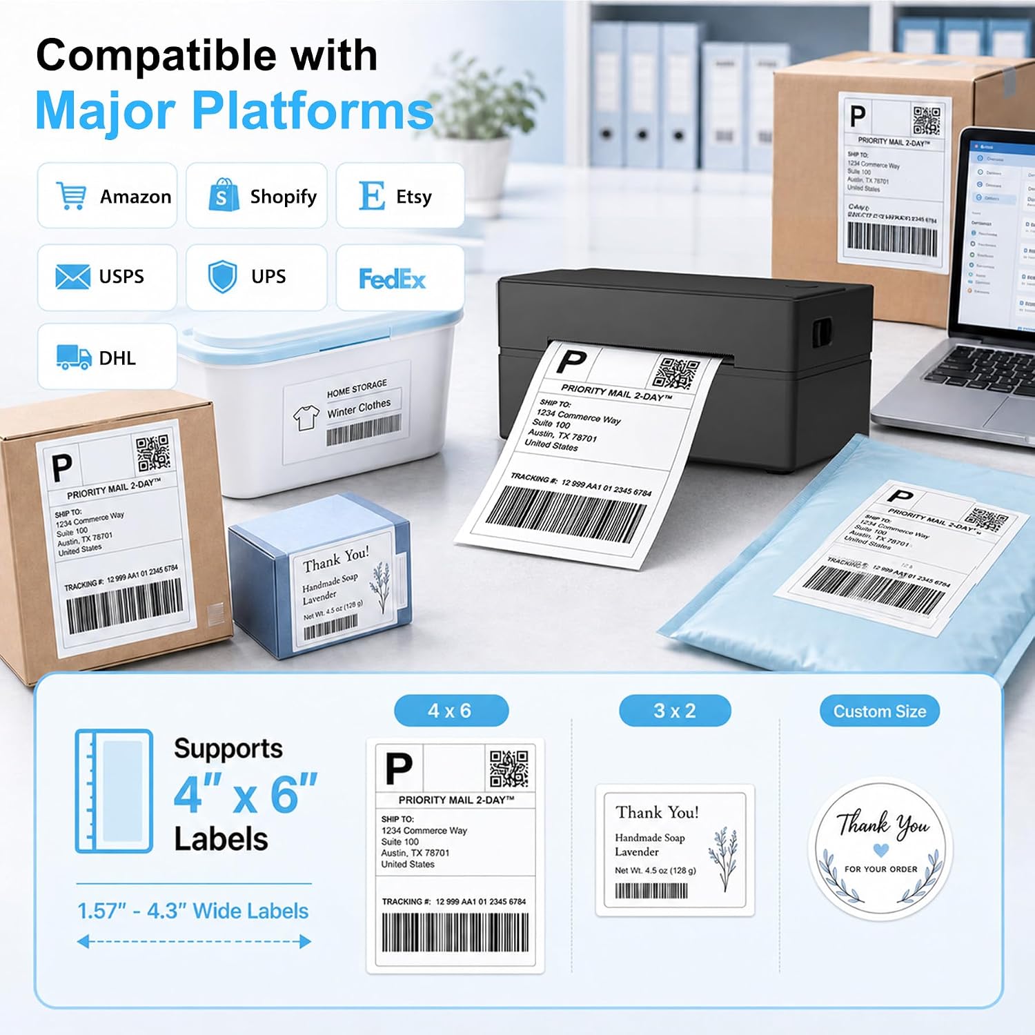 Thumbnail 2 de Bluetooth Thermal Label Printer 4x6