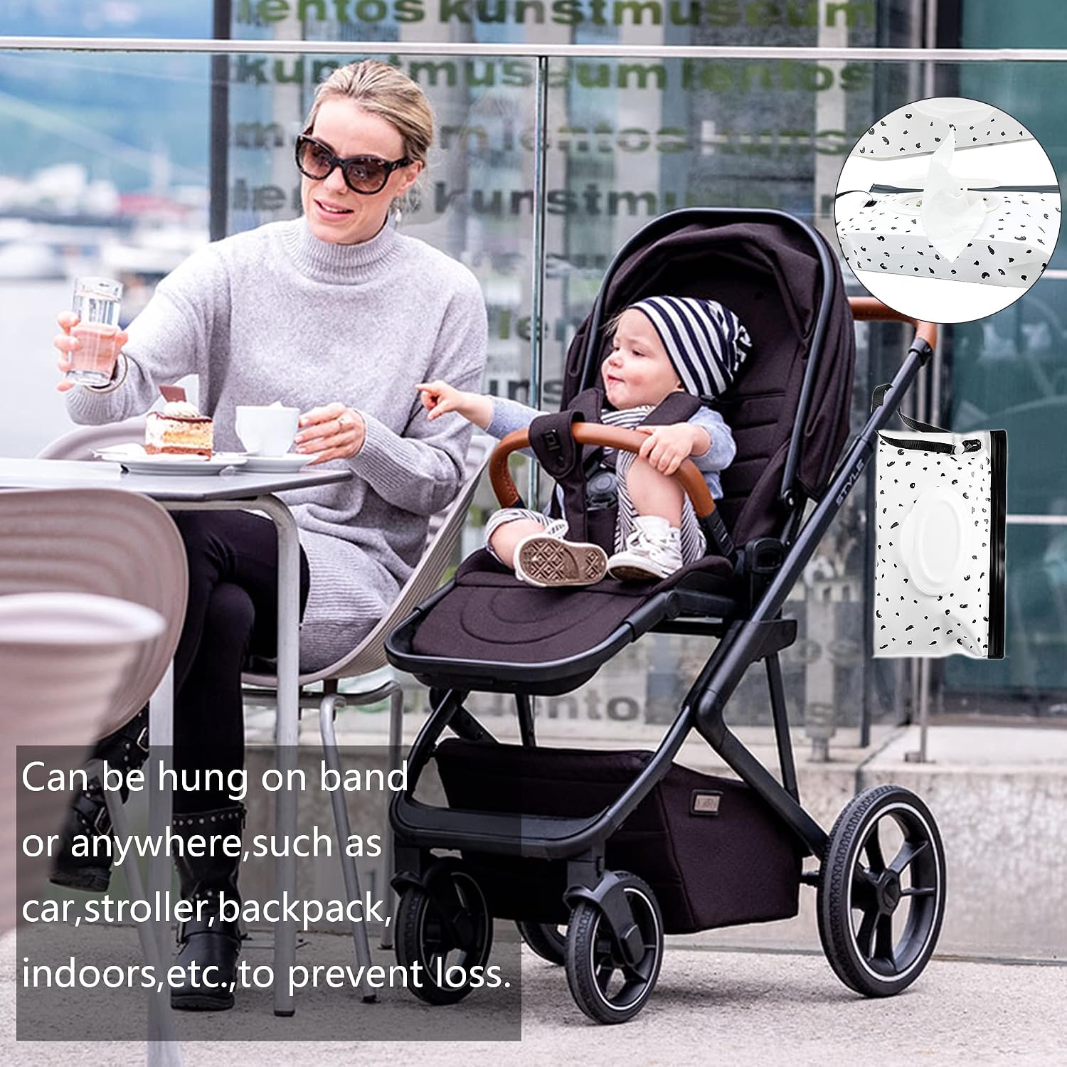 Thumbnail 4 de 2 pcs Baby Wipes Dispenser Bag – Reusable Wet Wipe Bags for On-the-Go, White
