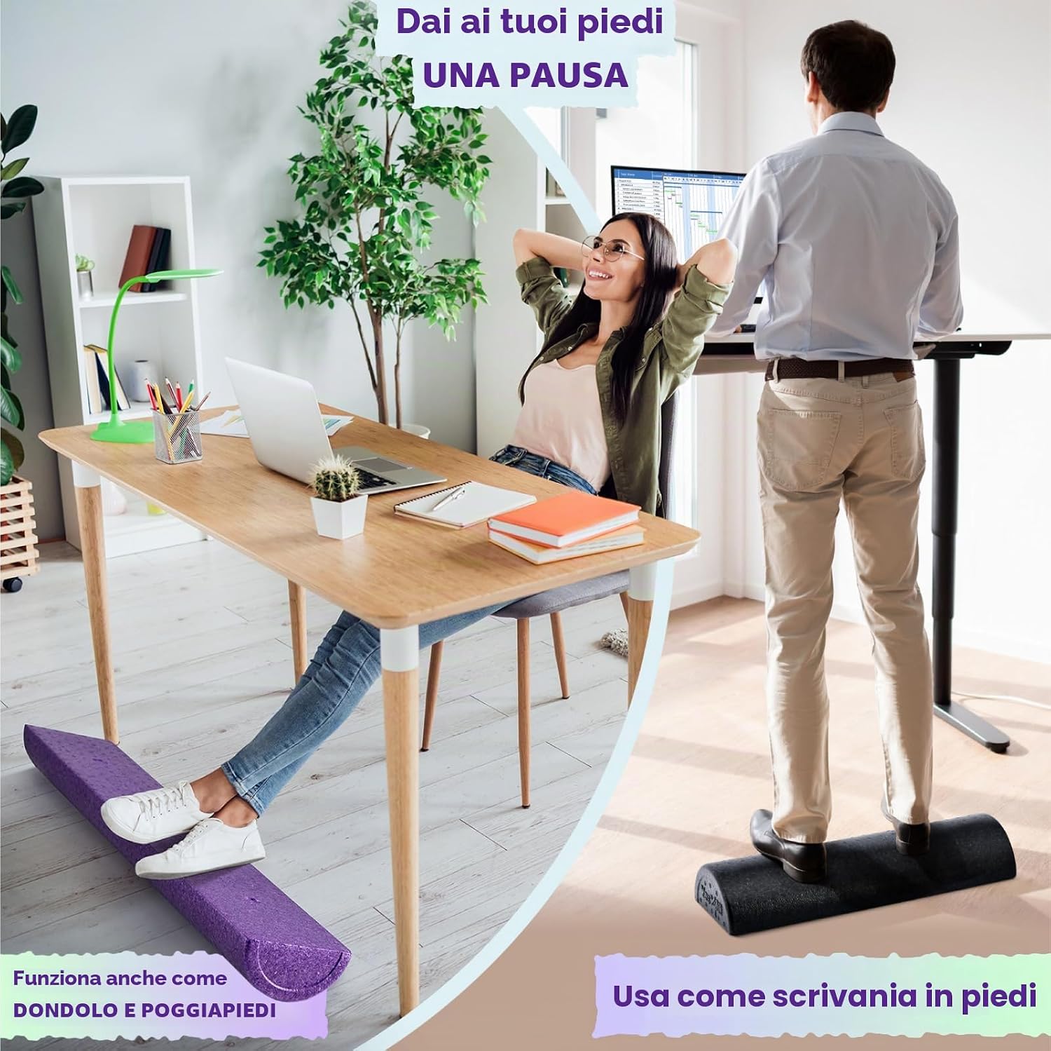 Detalle de Yes4All Rullo Schiuma Mezzo Tondo in EPP ad Alta Densità – 30/45/60/90 cm, per Yoga, Pilates e Stretching