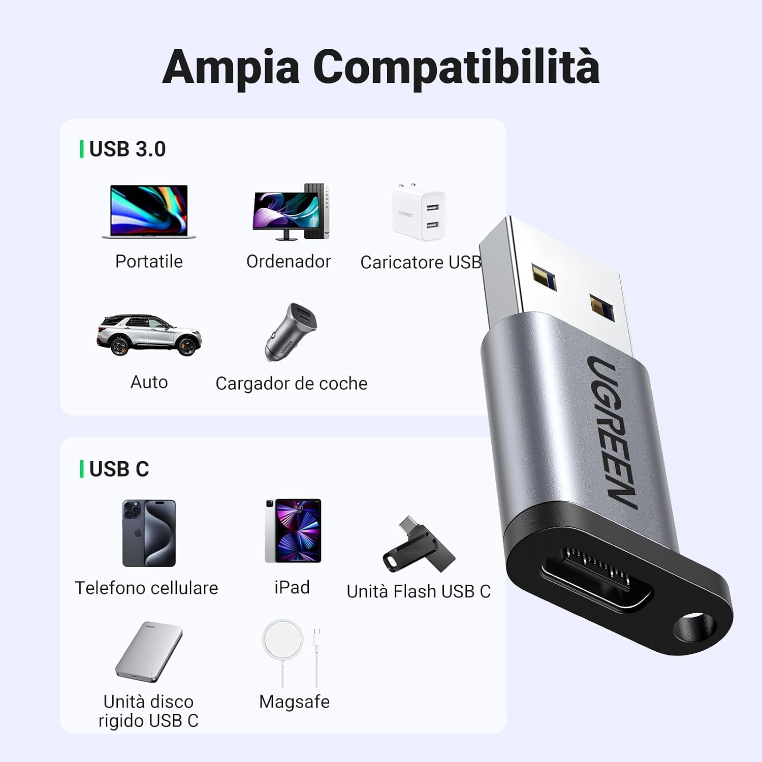 Thumbnail 4 de UGREEN Adattatore USB-C a USB 3.0 5Gbps