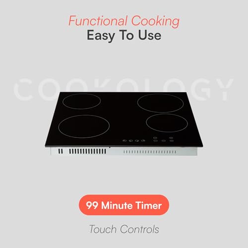 Detalle de Cookology 60cm Electric Ceramic Hob - 4 Zones - Black