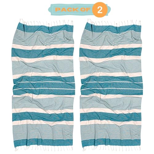 Detalle 2 de MOMOMUS Pack de 2 Foutas XL (90x180 cm) de Algodón 100% – Toallas de Playa Ultraabsorbentes y Suaves