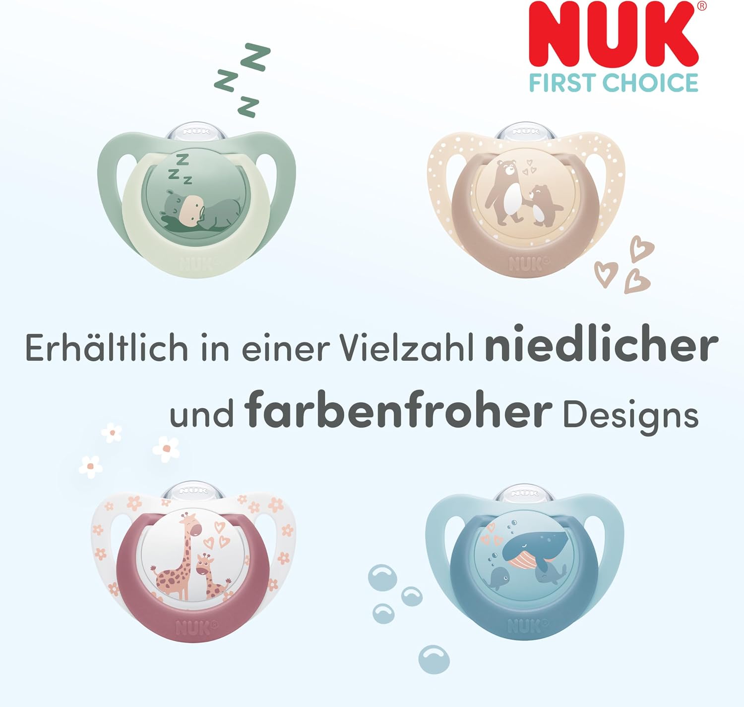 Detalle 2 de NUK First Choice Orthodontic Baby Dummies, 0–6 Months, Pack of 2