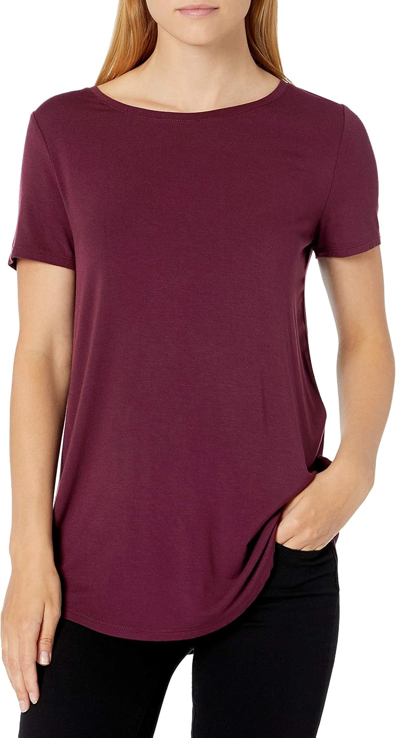 Thumbnail 1 de Amazon Essentials Damen Tunika mit U-Ausschnitt und kurzen Ärmeln, 2er-Pack – Casual-Basis mit elastischem Viskose-Rayón