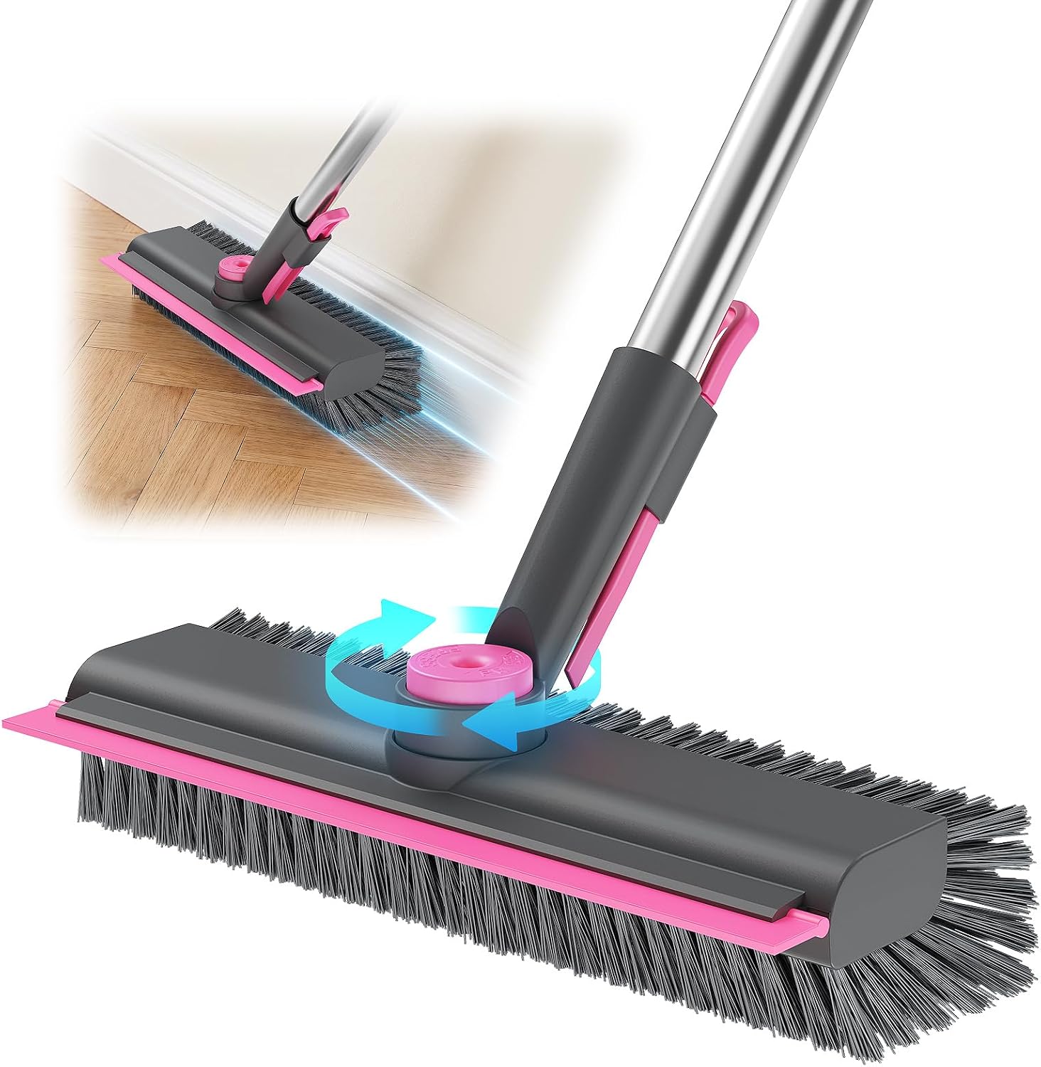 Detalle de HelpX FCB-PG1 3-in-1 Floor Scrub Brush with Adjustable Handle and Squeegee