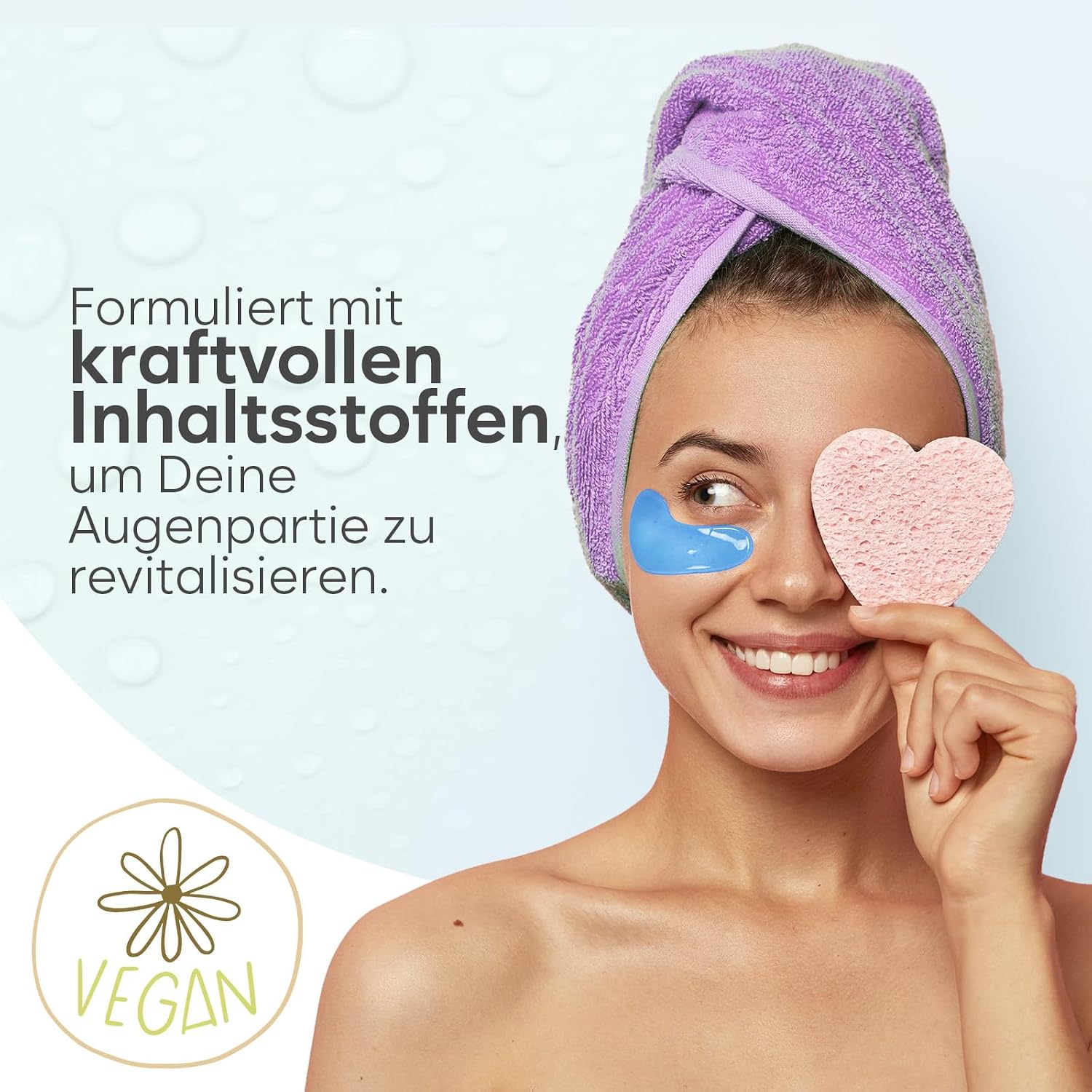 Detalle de BLOOMORA Hyaluronsäure Augenpads (30 Paare) – Augenpads mit Hyaluron, Niacinamid und mehr