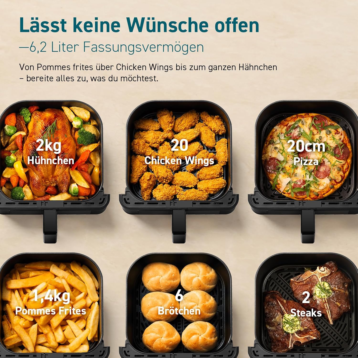 Thumbnail 5 de COSORI Airfryer Heißluftfritteuse 6,2L mit Sichtfenster 🍟
