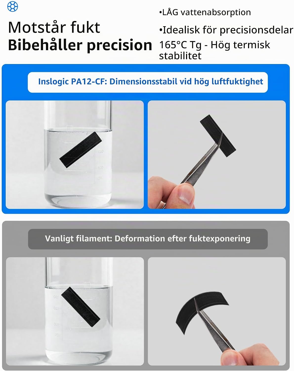 Thumbnail 4 de Inslogic PA12-CF Nylonfilament 1,75 mm, 1 kg – kolfiberförstärkt