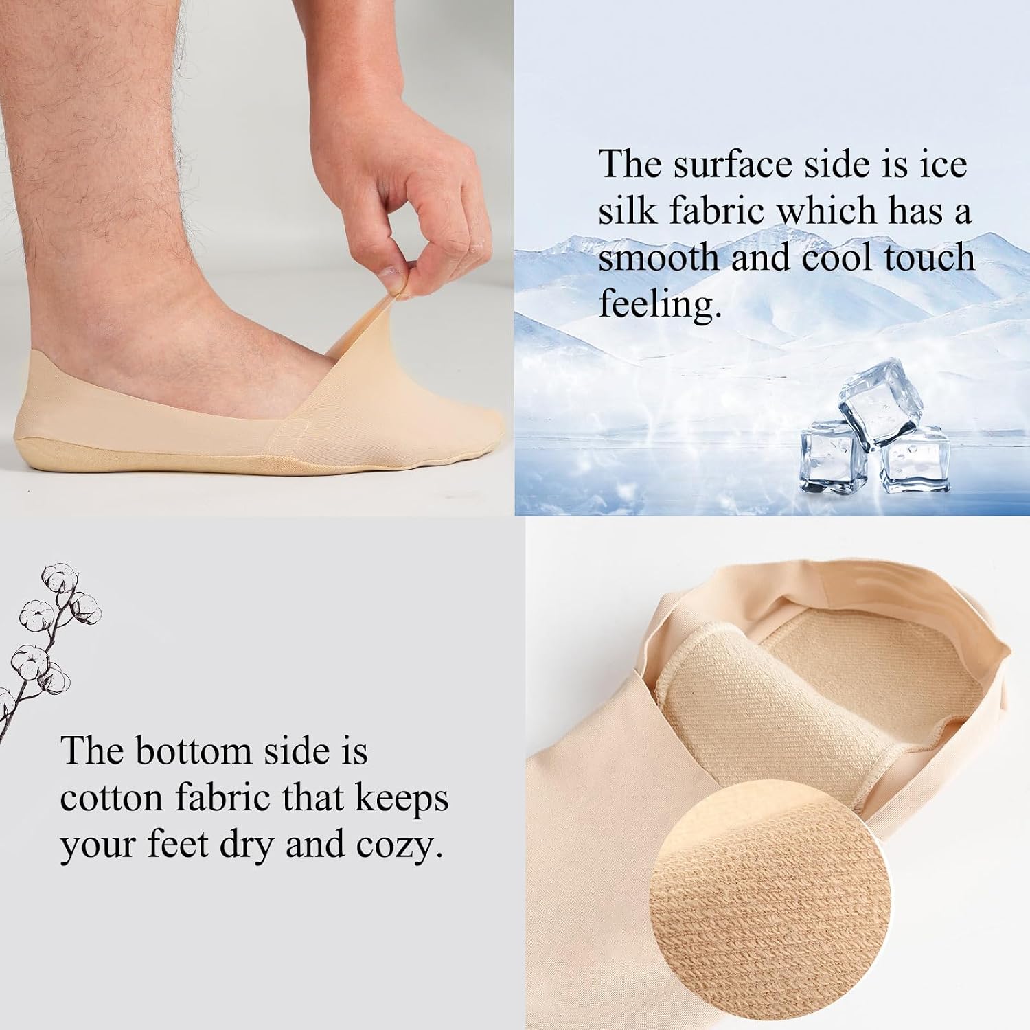 Detalle 2 de Caldodo Invisible Trainer Socks – Six Pairs, No-Show, Non-Slip & Lightweight