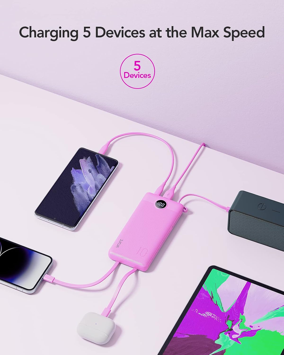 Detalle 2 de VRURC Portable Charger 10000mAh