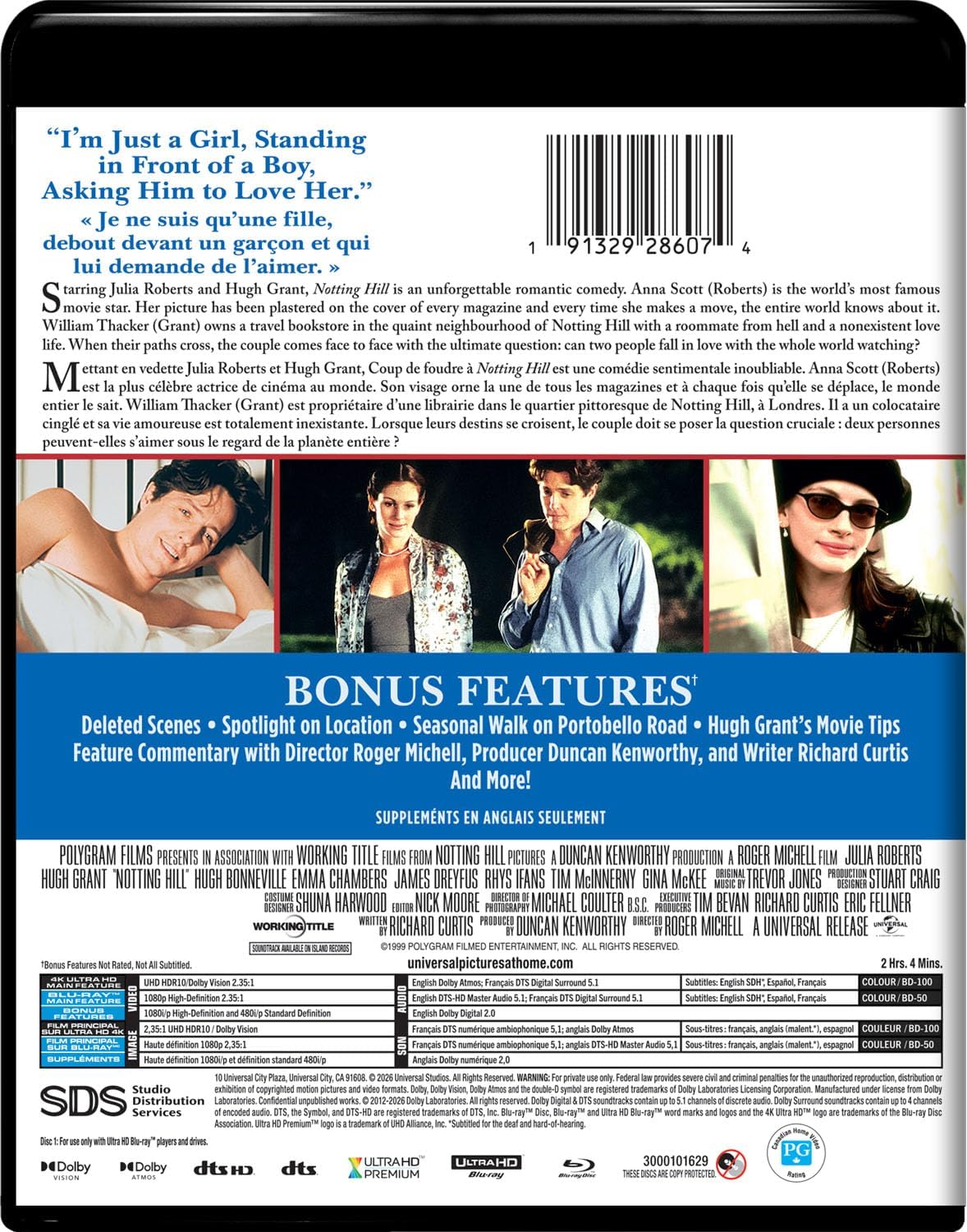 Detalle 1 de Notting Hill 4K UHD + Blu-ray (Bilingual) Romantic Comedy