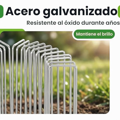 Thumbnail 8 de Amagabeli Garden & Home: Grapas de Sujeción galvanizadas 150 mm Ø 3 mm en forma de U