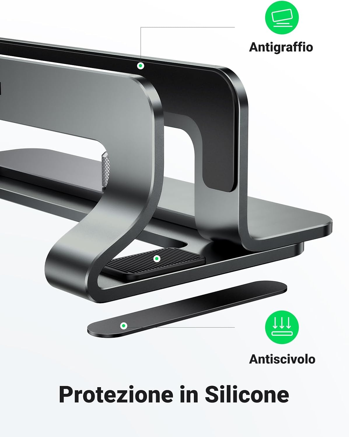 Thumbnail 5 de UGREEN Supporto Verticale per Laptop Regolabile in alluminio (MacBook, notebook e iPad) – grigio