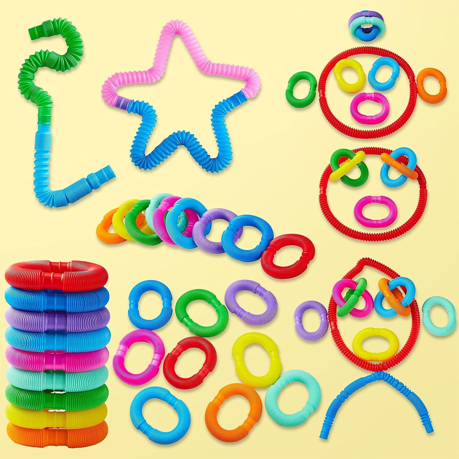 Thumbnail 6 de JOYIN 18-Pack Pop Tubes Sensory Fidget Toys, Small, 9 Colors