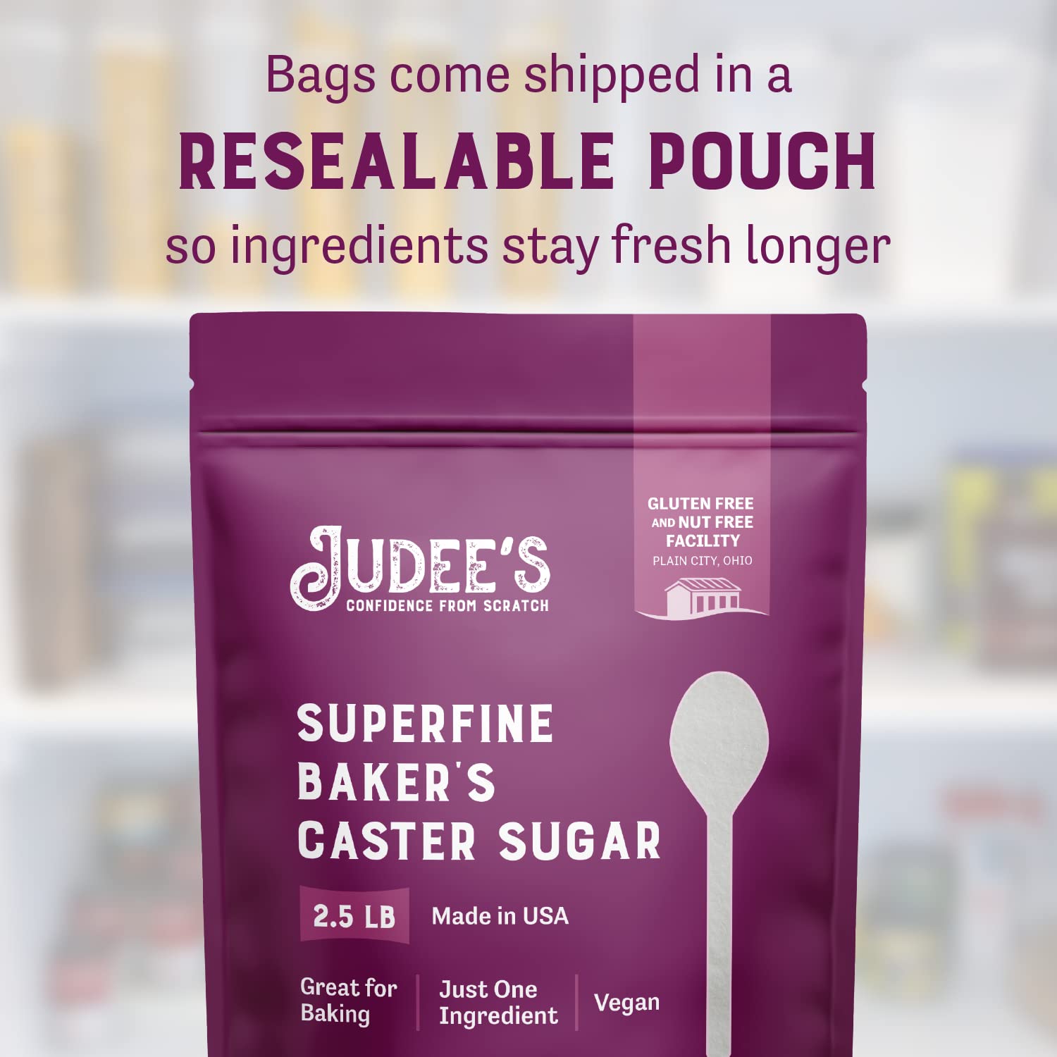 Detalle de Judee's Gluten-Free Superfine Caster Sugar, 2.5 lb Resealable Pouch