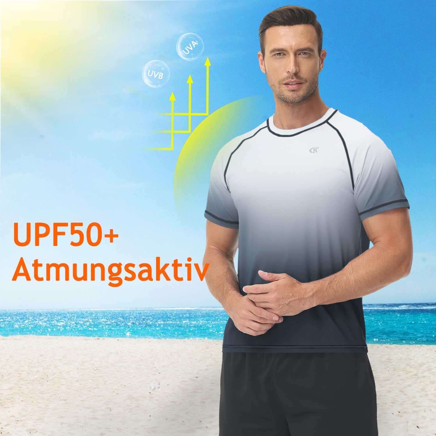 Detalle 2 de Huayuzh Rashguard Herren UV Shirt 🏊