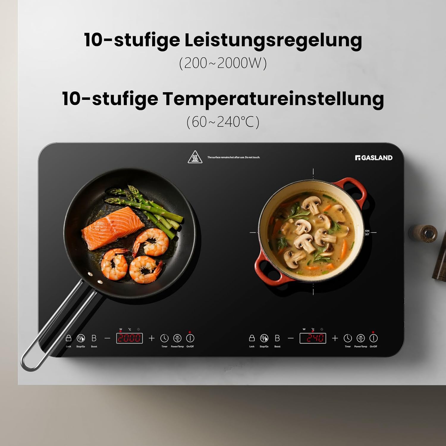 Thumbnail 3 de GASLAND IH582BTA Doppel Induktionskochplatte 58 cm