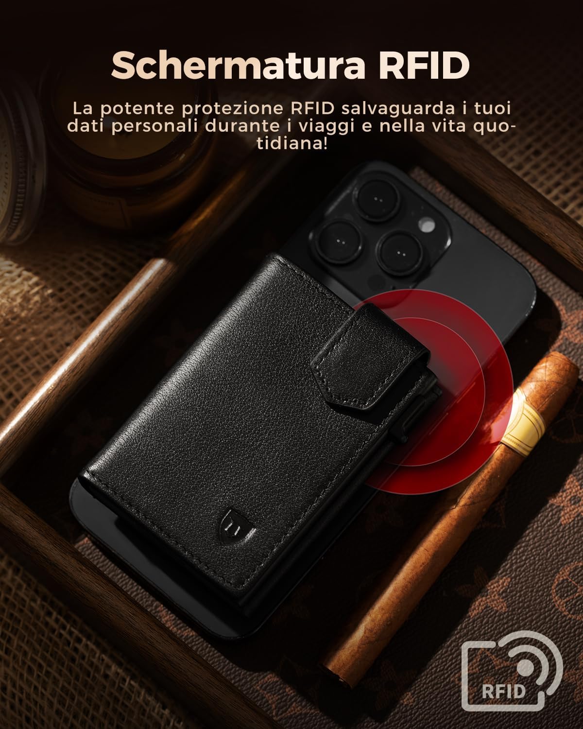 Thumbnail 5 de LORZOR Portacarte Uomo con Portamonete XXL: stile slim, RFID e chiusura magnetica