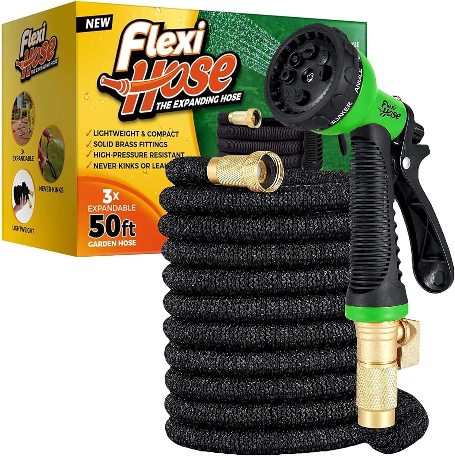 Detalle de Flexi Hose 50 ft Expandable Garden Hose with 8-Function Nozzle