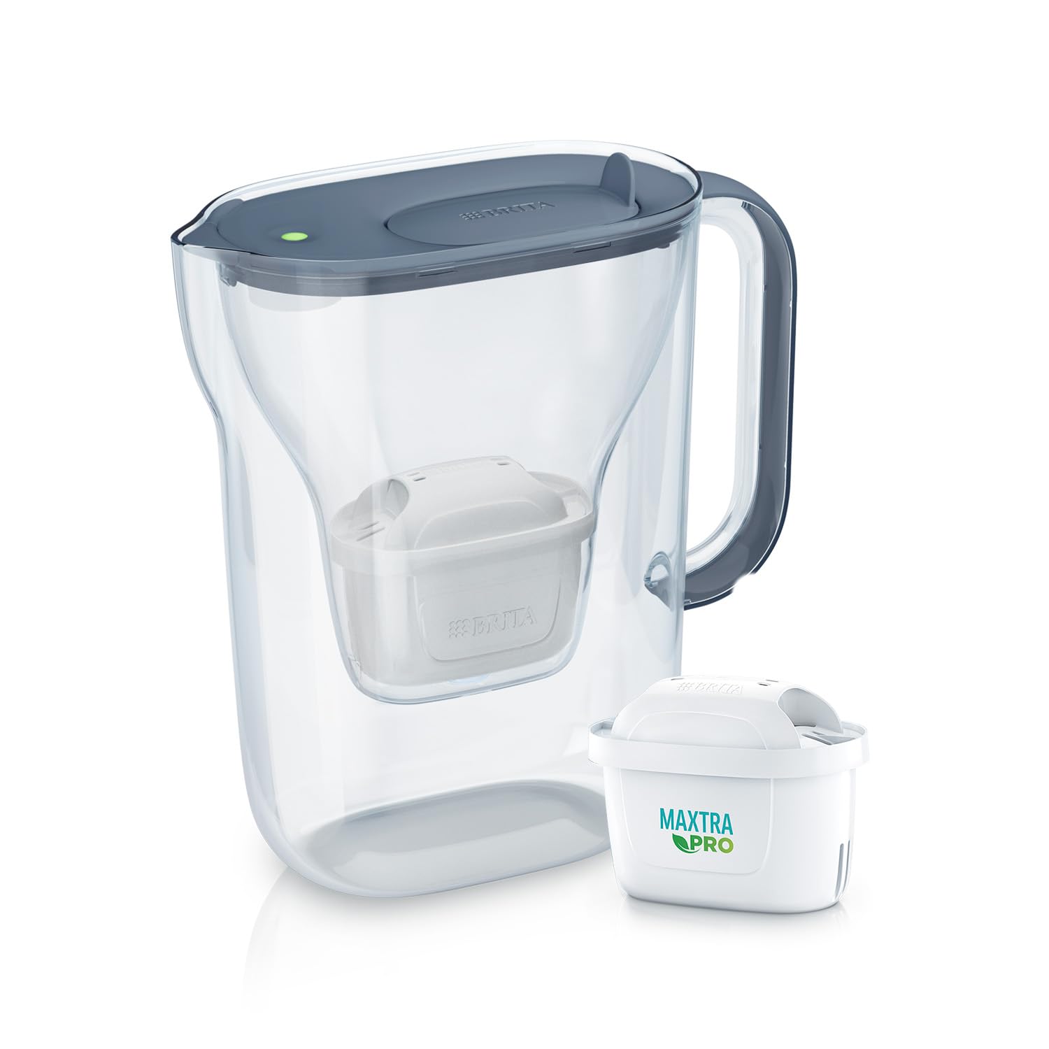 Detalle de BRITA Style Essential ストーンブルー ポット型浄水器 1.26Lろ過水容量・スマートライト搭載