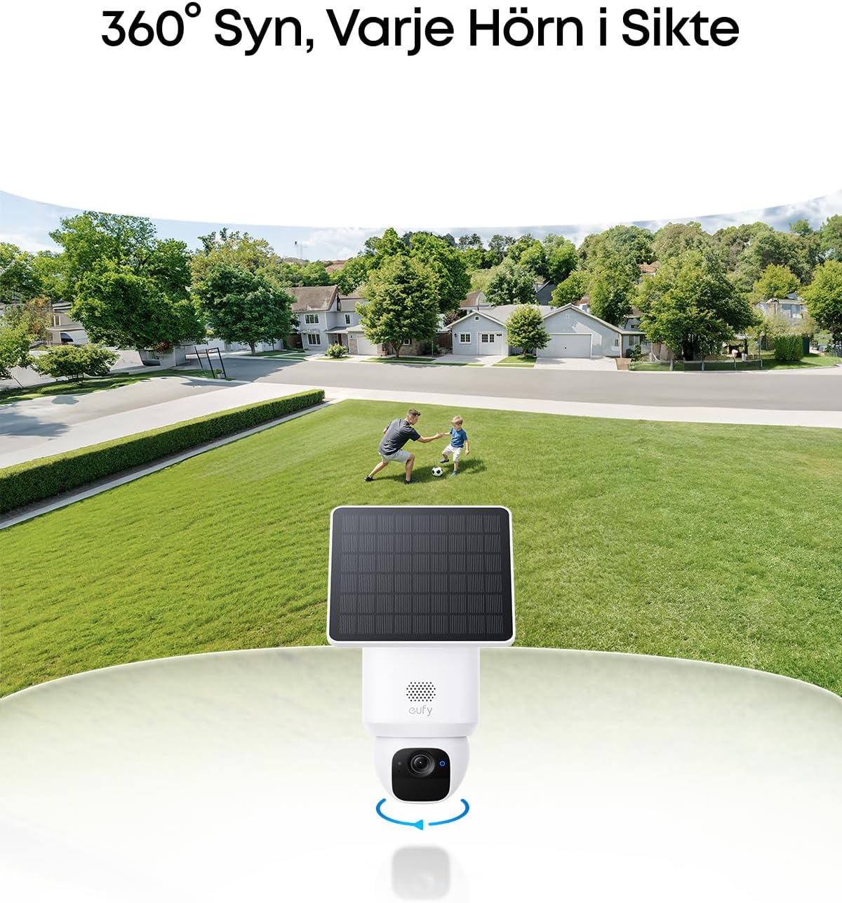 Detalle de eufy SoloCam E30 2-pack – 2K-utomhuskamera med solpanel och 360°-panorering