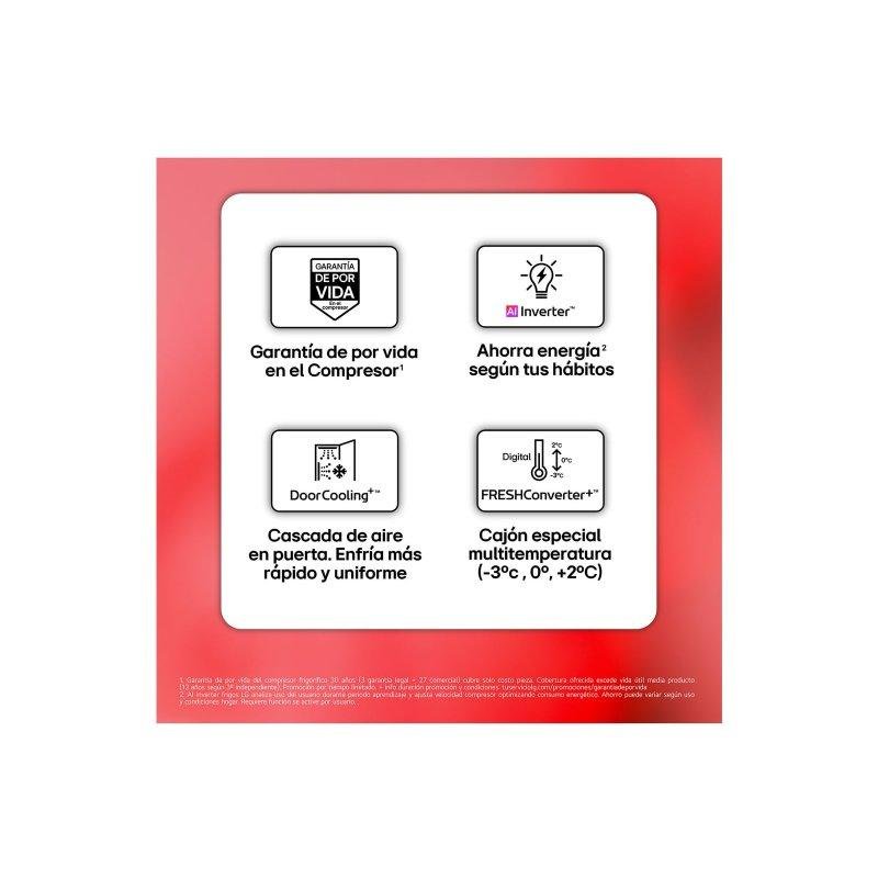 Detalle 2 de Frigorífico Combi LG GBBS514CSW Total No Frost 333 L Blanco con WiFi IA