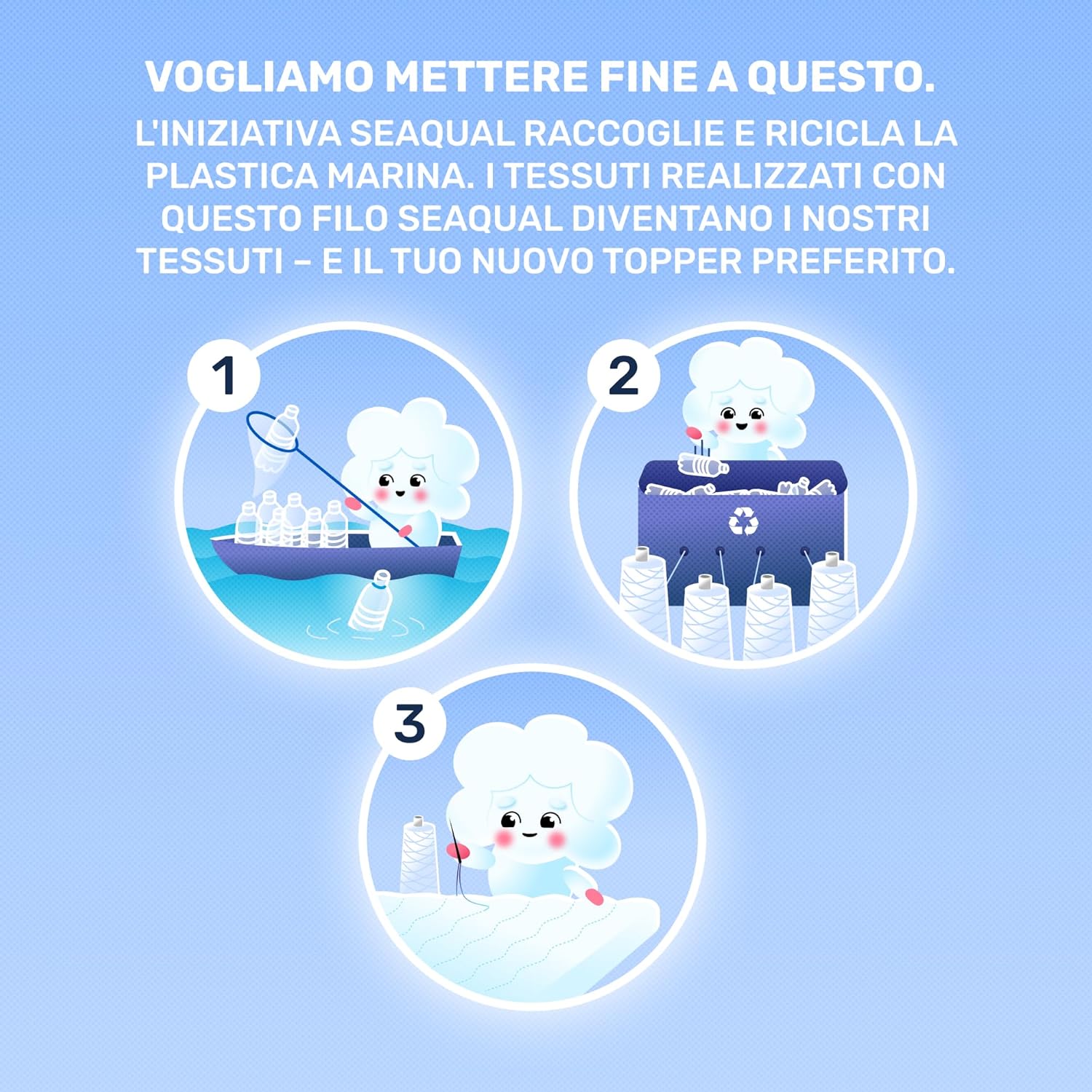 Thumbnail 5 de Dailydream Topper matrimoniale 160x200 cm in memory foam, altezza 5 cm (Edition Clean Ocean, Model M)