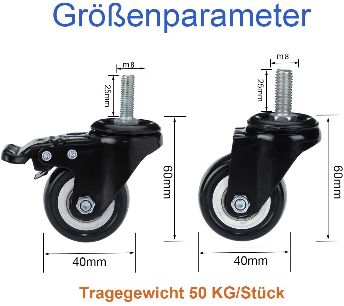 Thumbnail 3 de Lenkrollen für Möbel 40 mm Schwerlast 150 kg