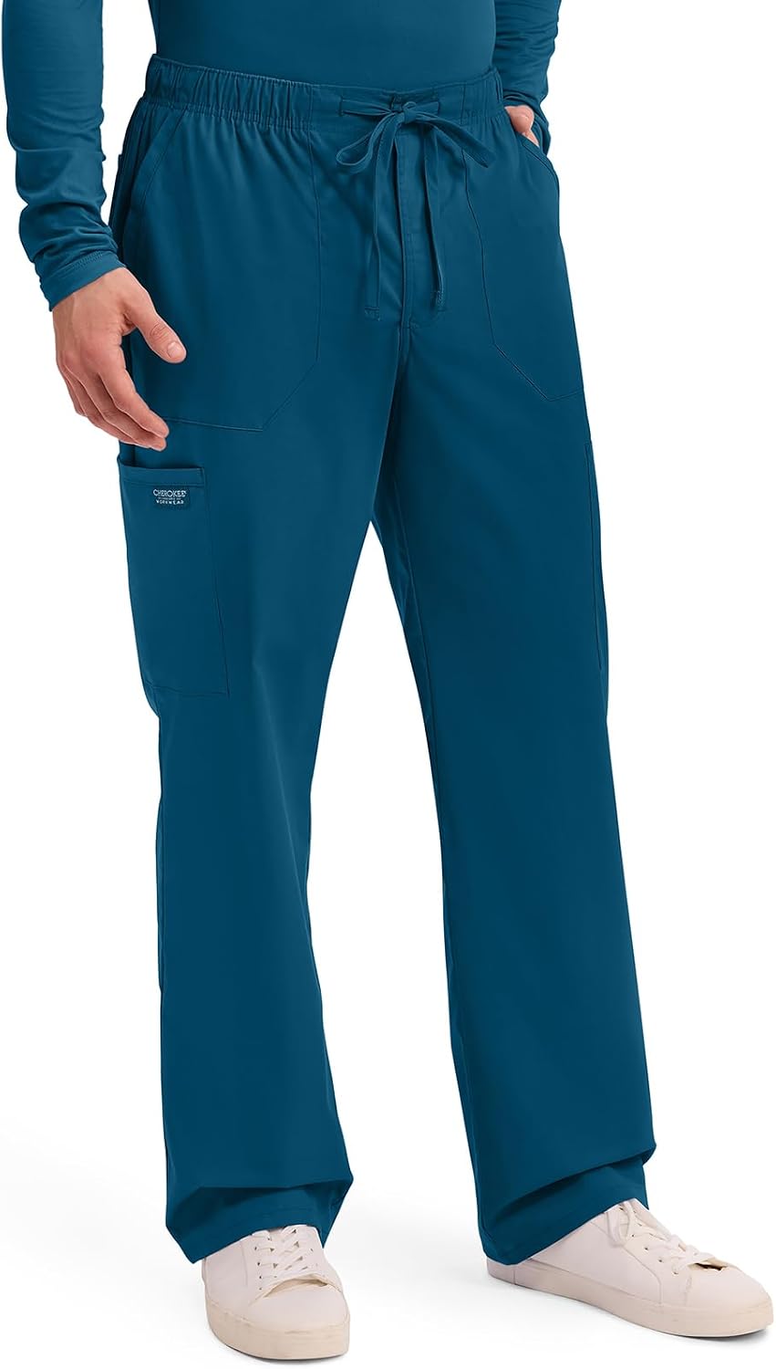 Thumbnail 6 de Cherokee WW190 Men's Tapered Leg Cargo Scrub Pants, 2-Way Stretch
