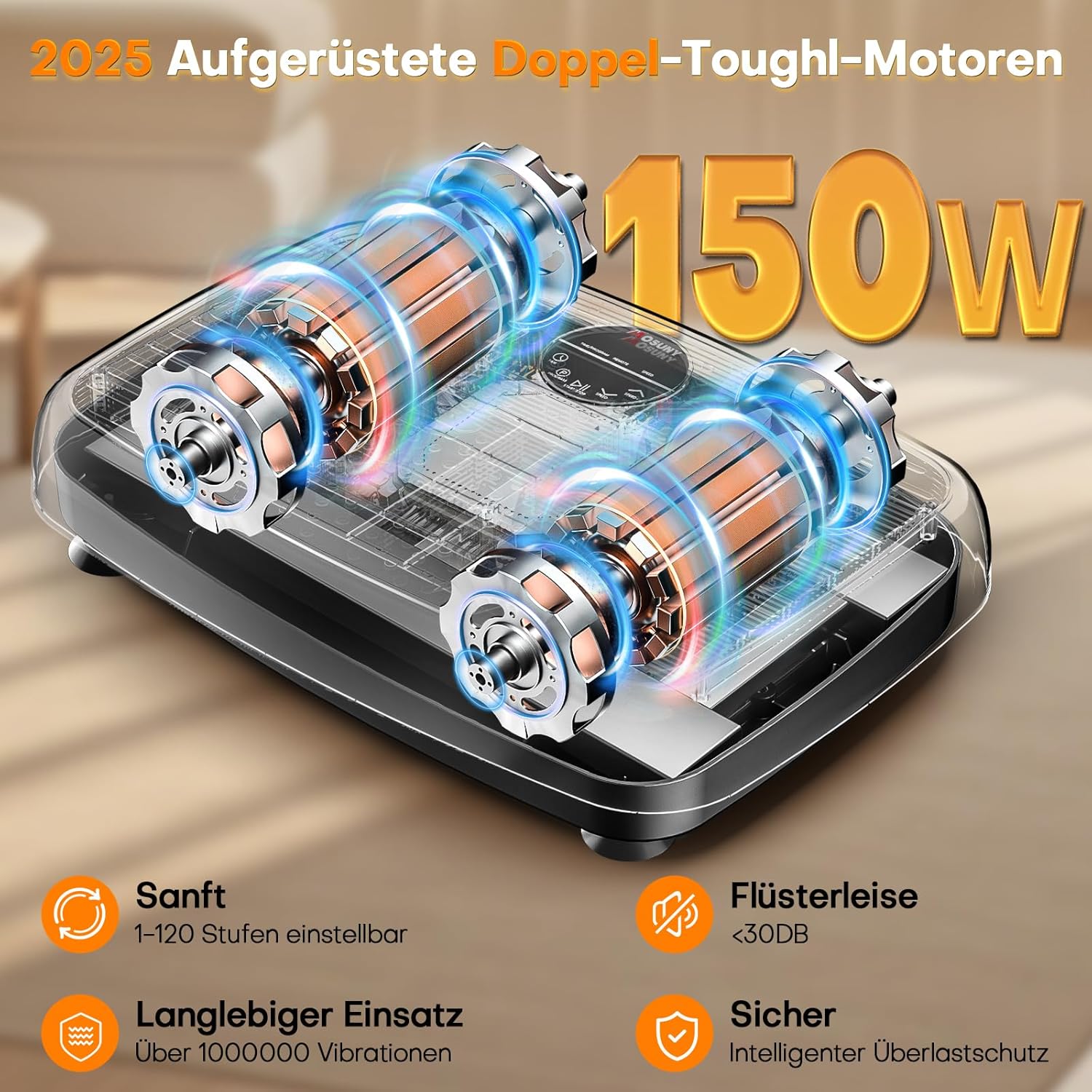 Detalle 2 de MOSUNY Vibrationsplatte 450 LBS für Home Fitness