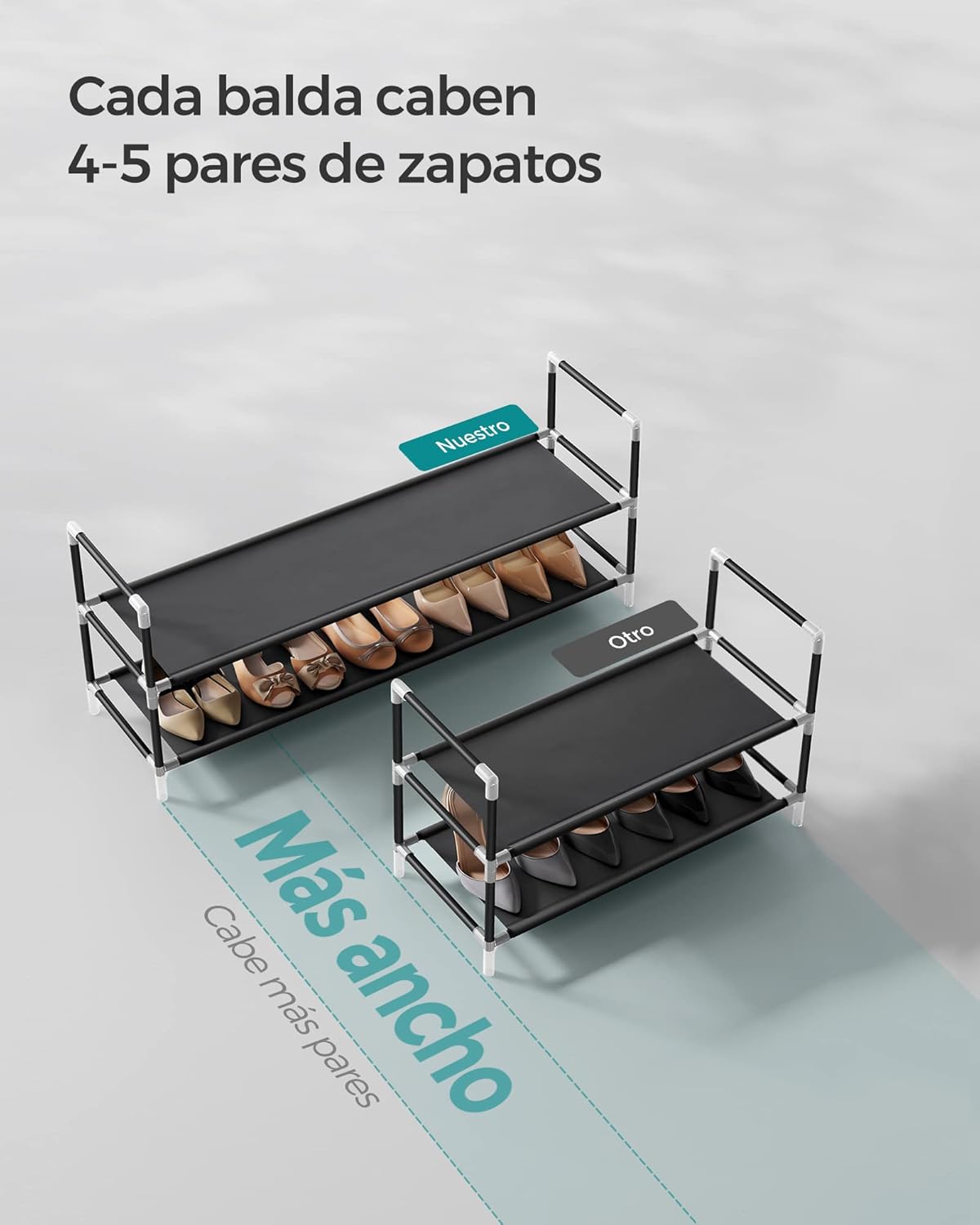 Thumbnail 4 de SONGMICS LSH052B01 Zapatero de 2 Niveles, Ahorra Espacio