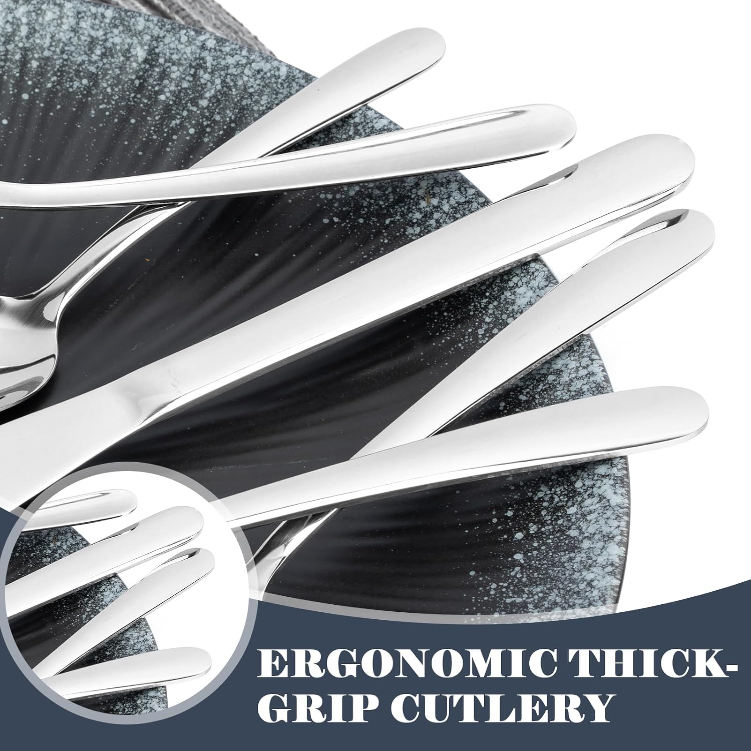 Detalle de BEWOS Stainless Steel Silverware Set 49-Piece