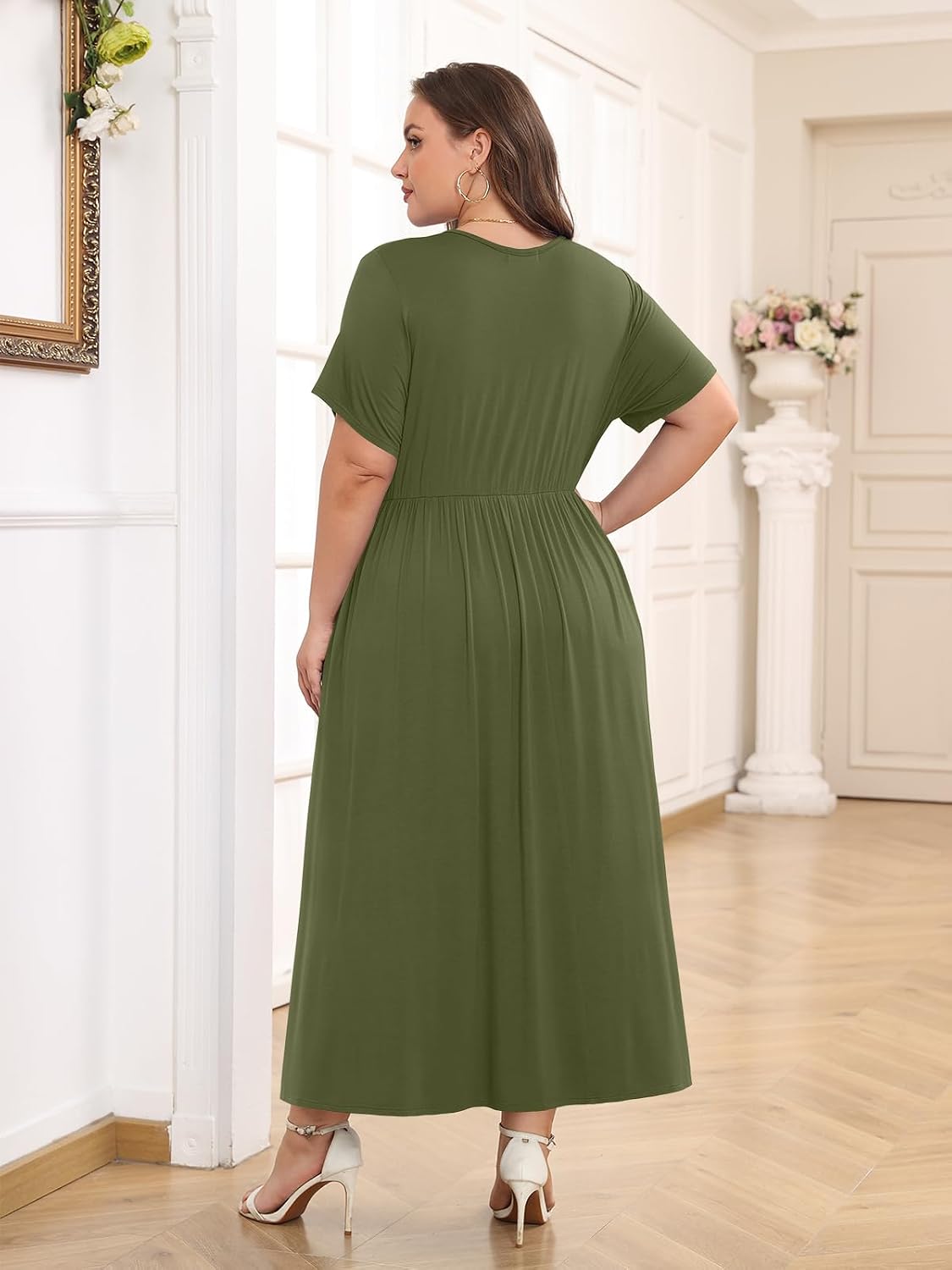 Thumbnail 3 de BELAROI Plus Size Maxi Dress: Summer Wrap V-Neck Flowy Sundress with Pockets