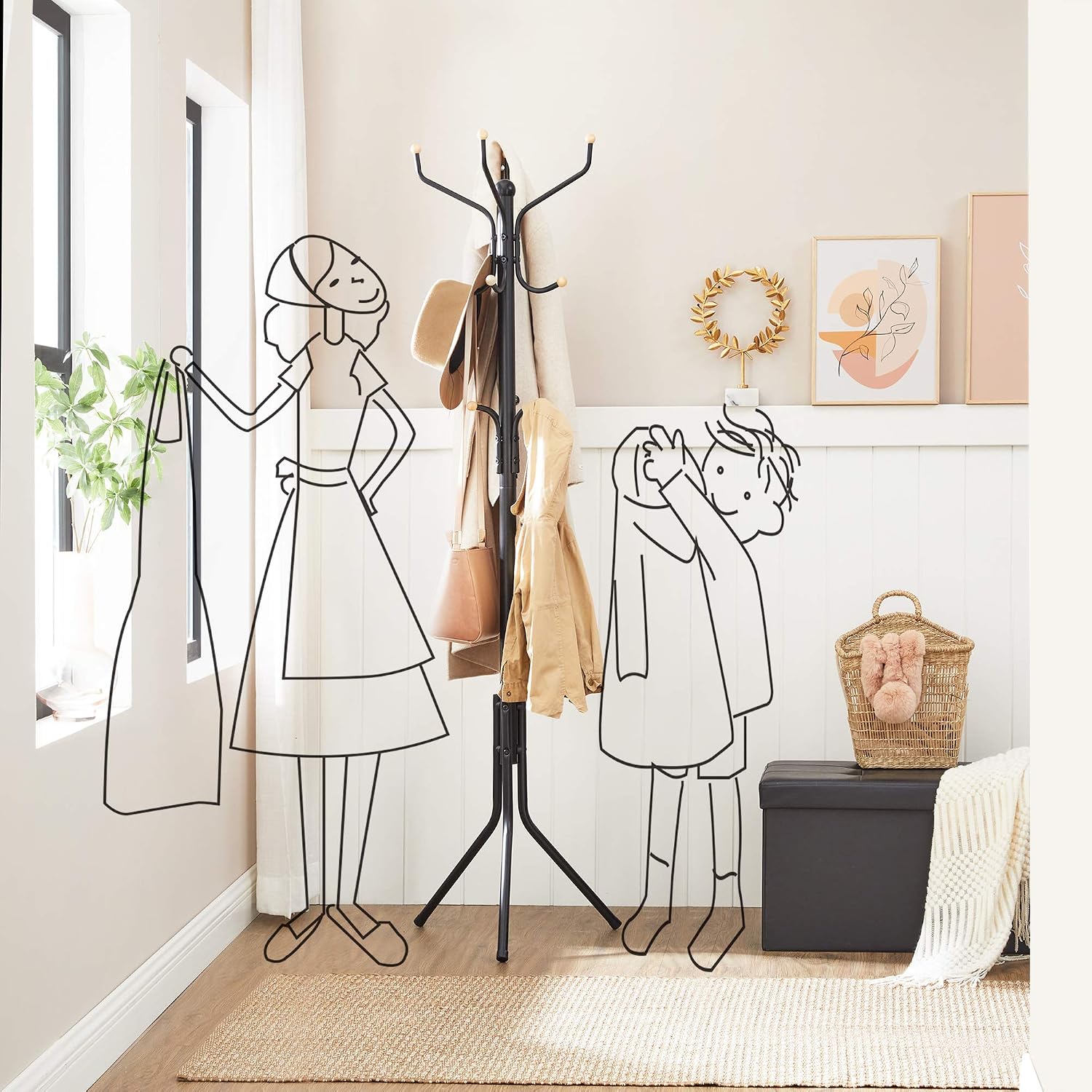 Thumbnail 3 de SONGMICS coat rack stand 49 x 182 cm