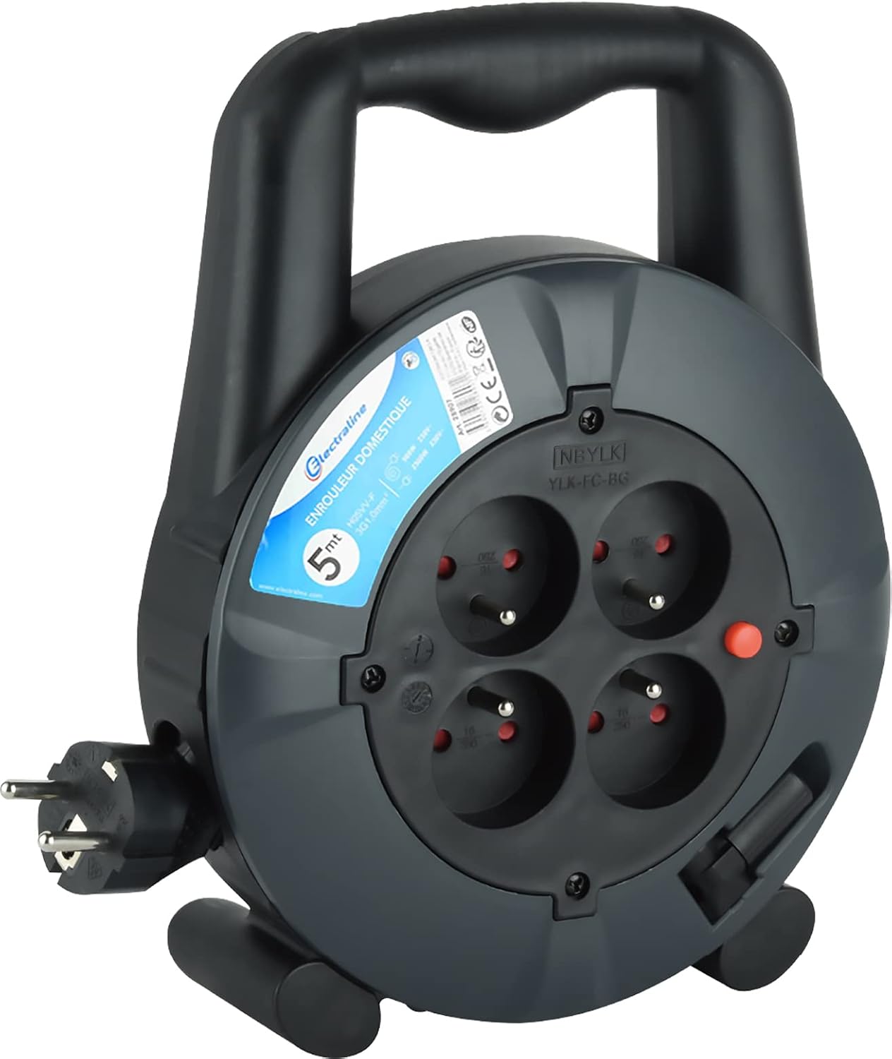 Detalle de Electraline 28907 Enrouleur 5 m 4 prises