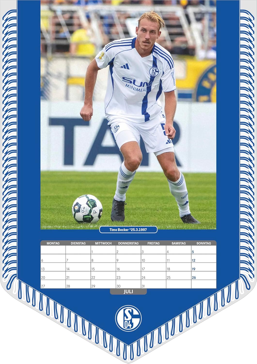 Detalle 2 de Alpha Edition N Neumann FC Schalke 04 2026 Bannerkalender A3 (30x42 cm) mit 12 Monatsblättern und Spiralbindung