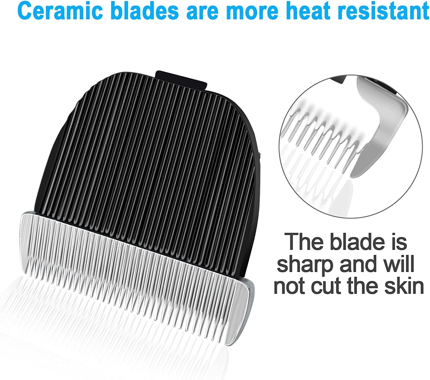 Detalle de AUDOC Lama di Ricambio Compatibile con tosatrici per Cani Oneisall a Basso Rumore – Lama Ceramica e Inox (Confezione da 2)