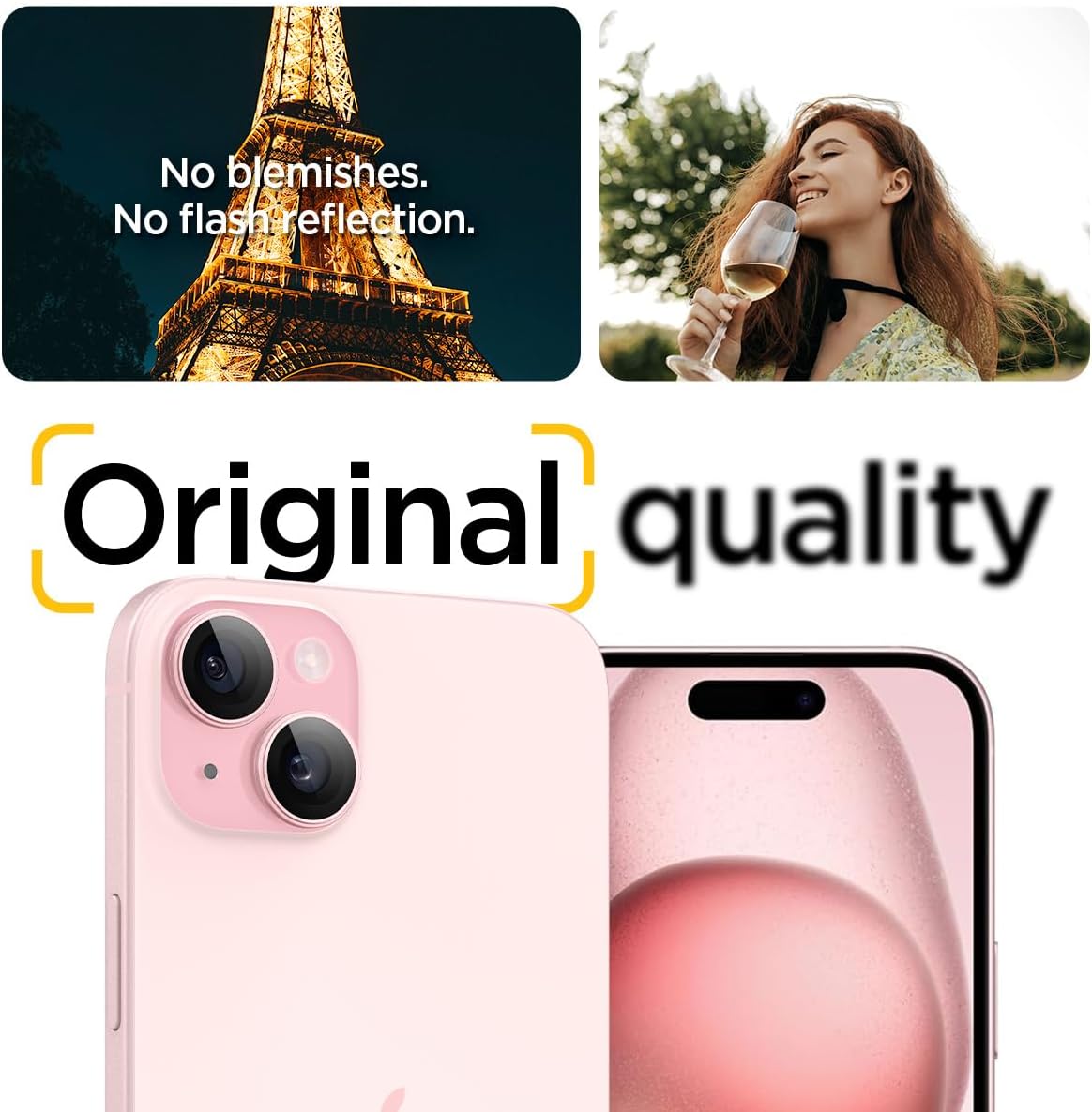 Thumbnail 5 de Spigen Glas.tR EZ Fit Optik Pro Protection Caméra pour iPhone 15/15 Plus et 14/14 Plus (2 pièces) – Film verre trempé 9H