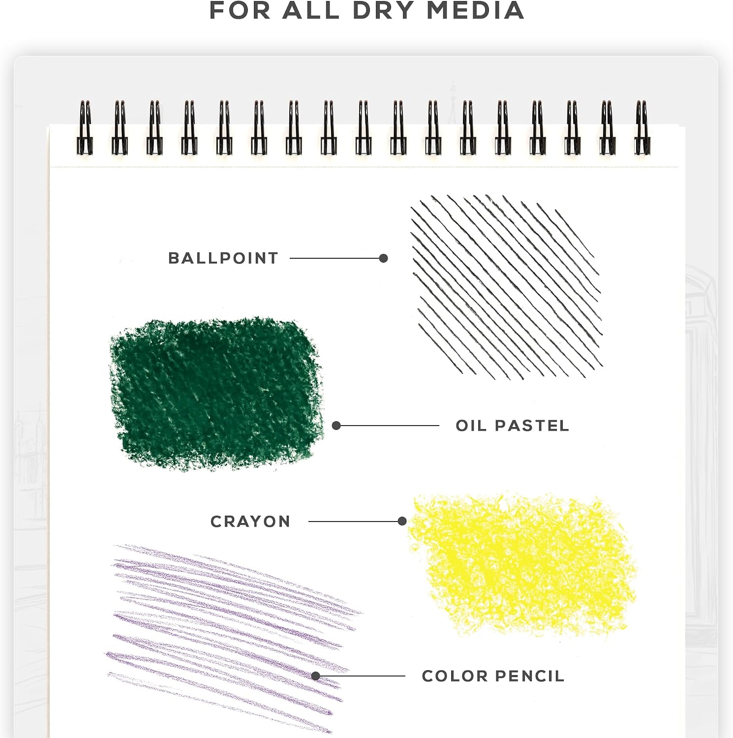 Detalle de Beechmore Books 9x12 Spiral Bound Sketchbook – 100 Perforated Sheets, 140 GSM