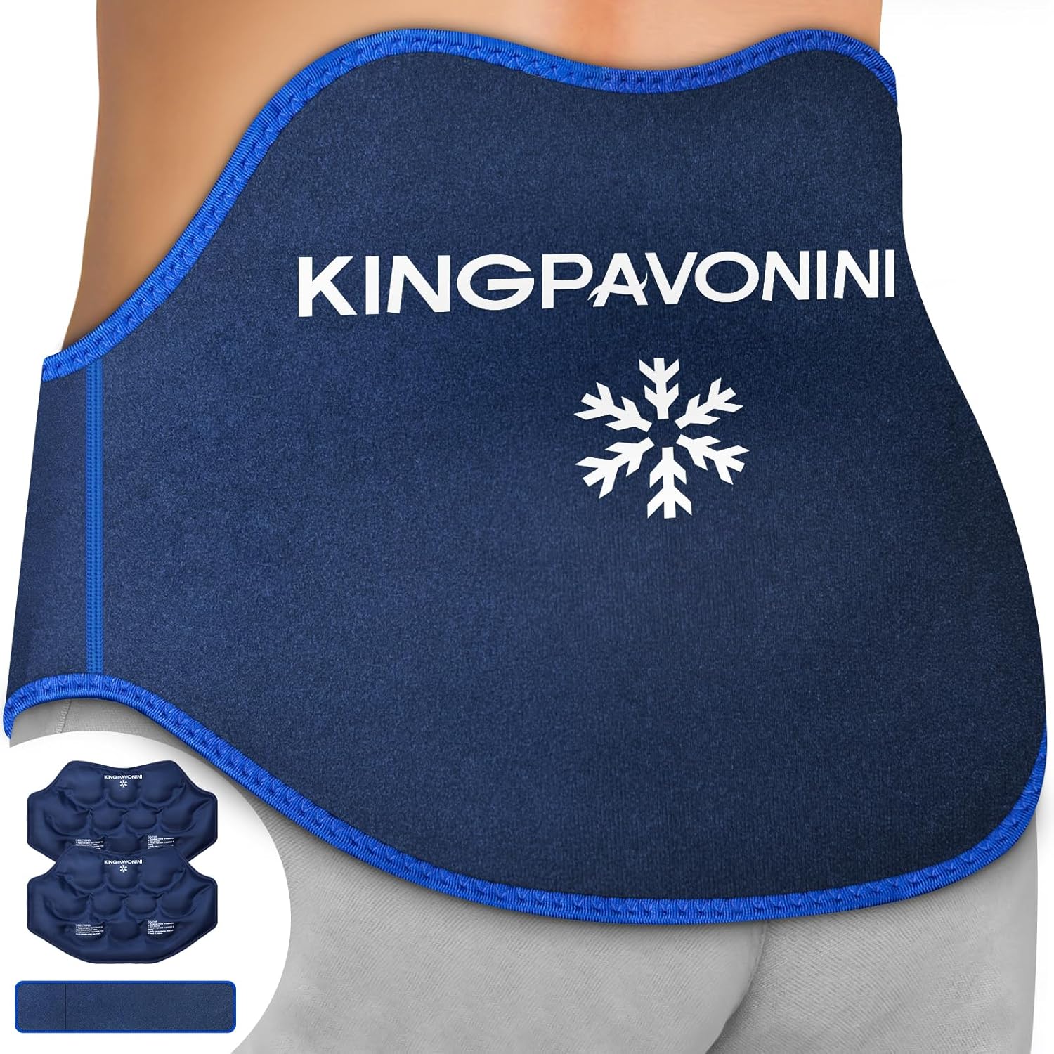 Detalle de KingPavonini Extra Large Back Ice Pack with Extension Strap (2 Pack)