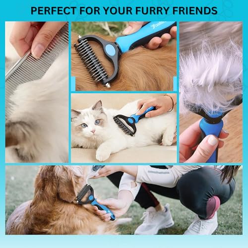 Thumbnail 6 de Candure Dematting Comb for Dog and Cat – 2-in-1 Deshedding Tool (Blue)