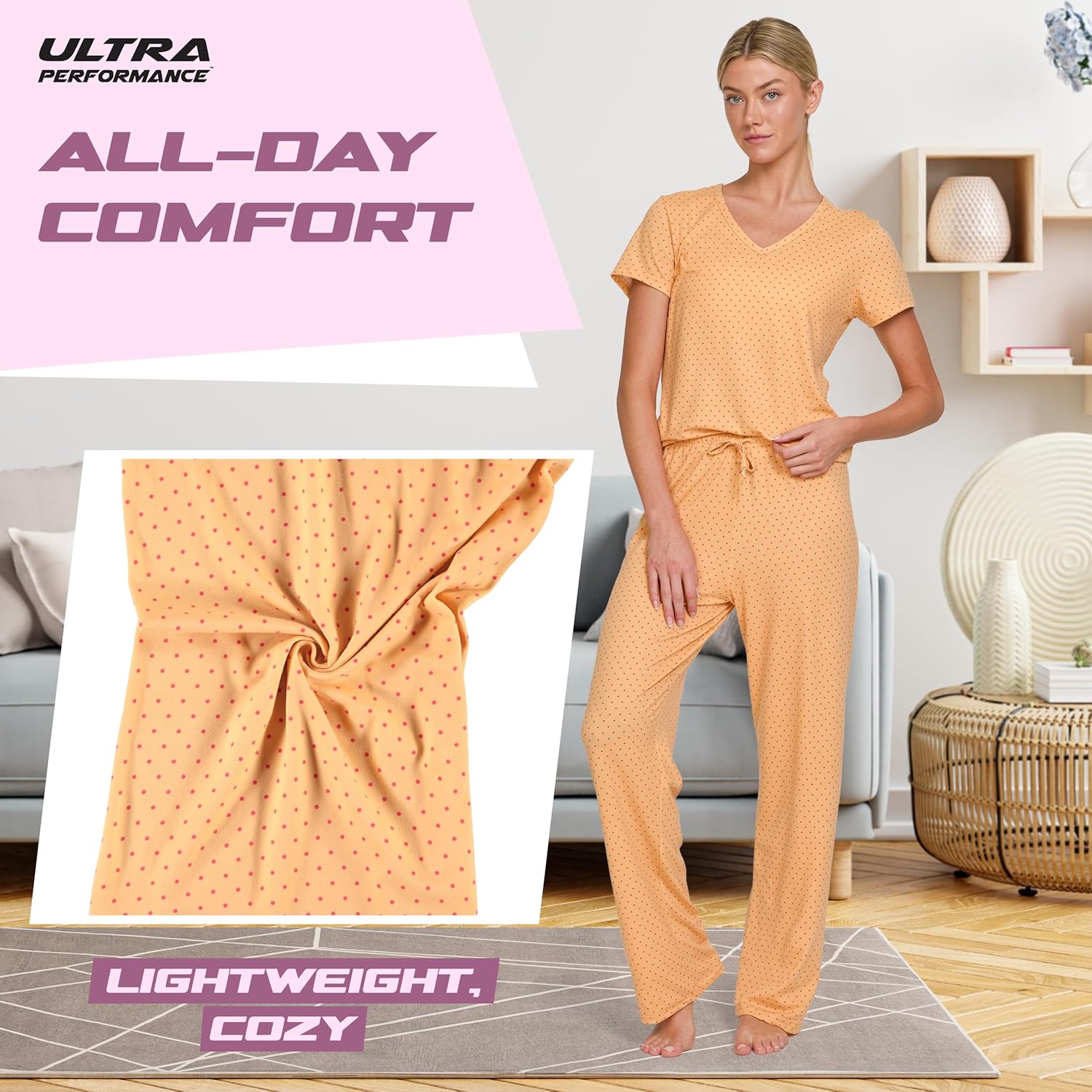 Thumbnail 3 de Ultra Performance 2 Pack Womens PJ Pajama Sets — Soft, Relaxed Two-Piece Lounge Outfit