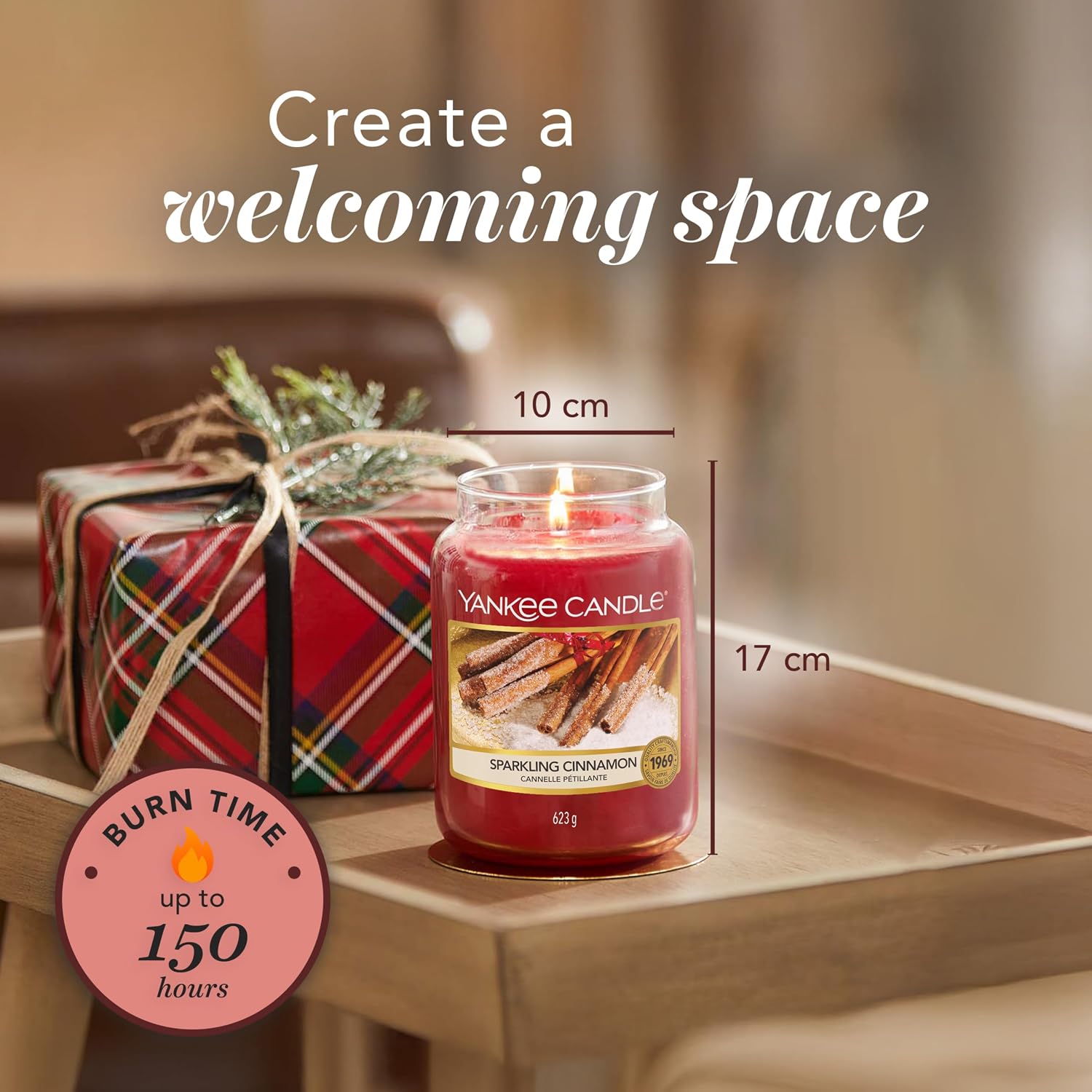 Detalle de Yankee Candle Sparkling Cinnamon Large Jar Candle