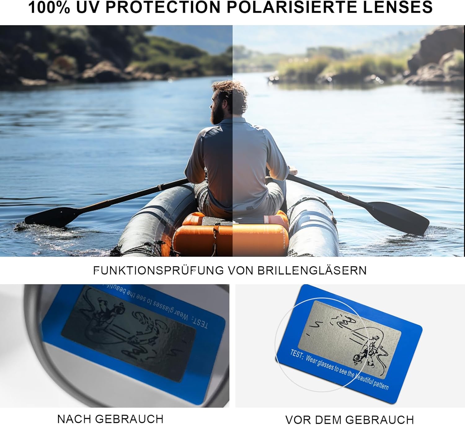 Thumbnail 4 de Glapeame Polarisiert-Sonnenbrille mit UV400 und PC-Brillenrahmen (unisex, schwarz)