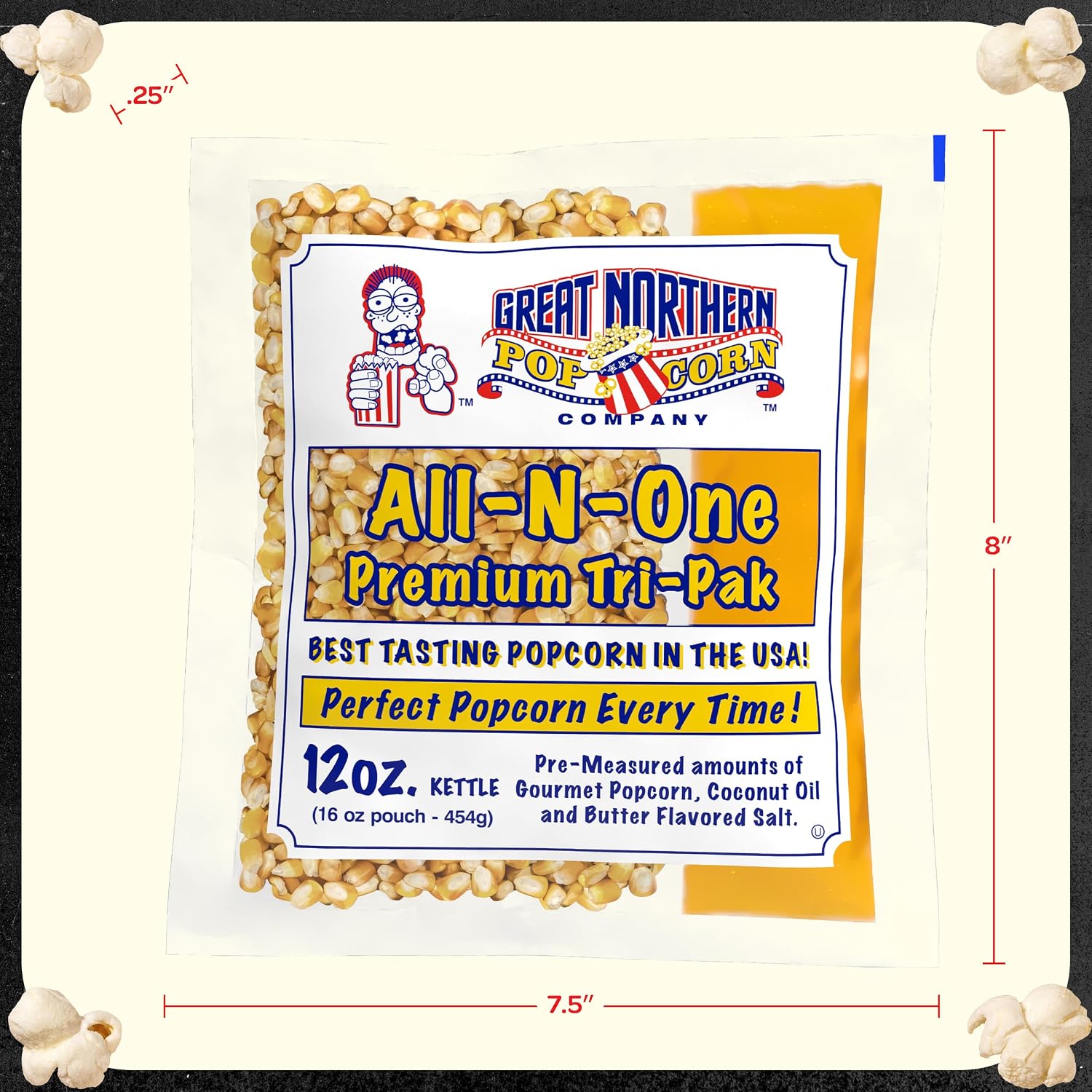 Thumbnail 5 de Great Northern Popcorn 83-DT6225-IMP Popcorn Packets, 4-Pack for 12-oz Kettles